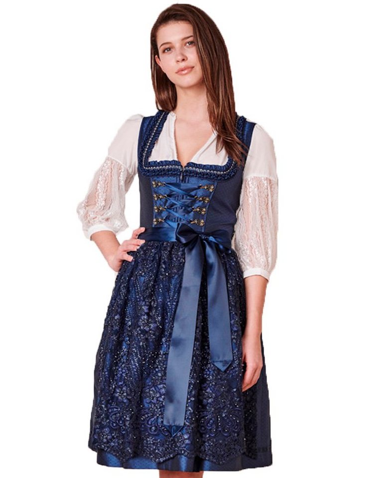 KRGER MADL & BUAM Trachtenkleid Midi Dirndl 2tlg. 60cm BEATA Marine