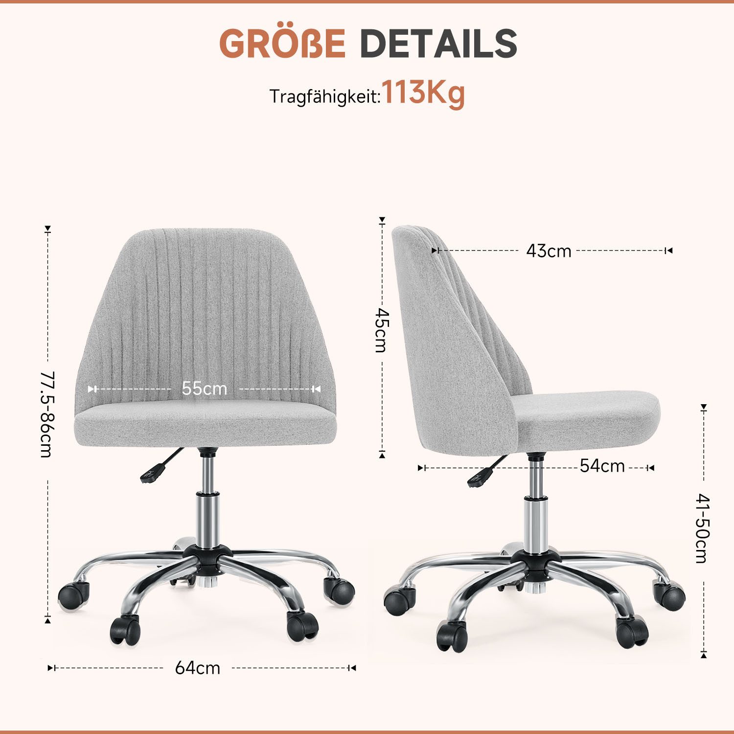 Refined Living Bürostuhl Schreibtischstuhl mit Rädern günstig online kaufen