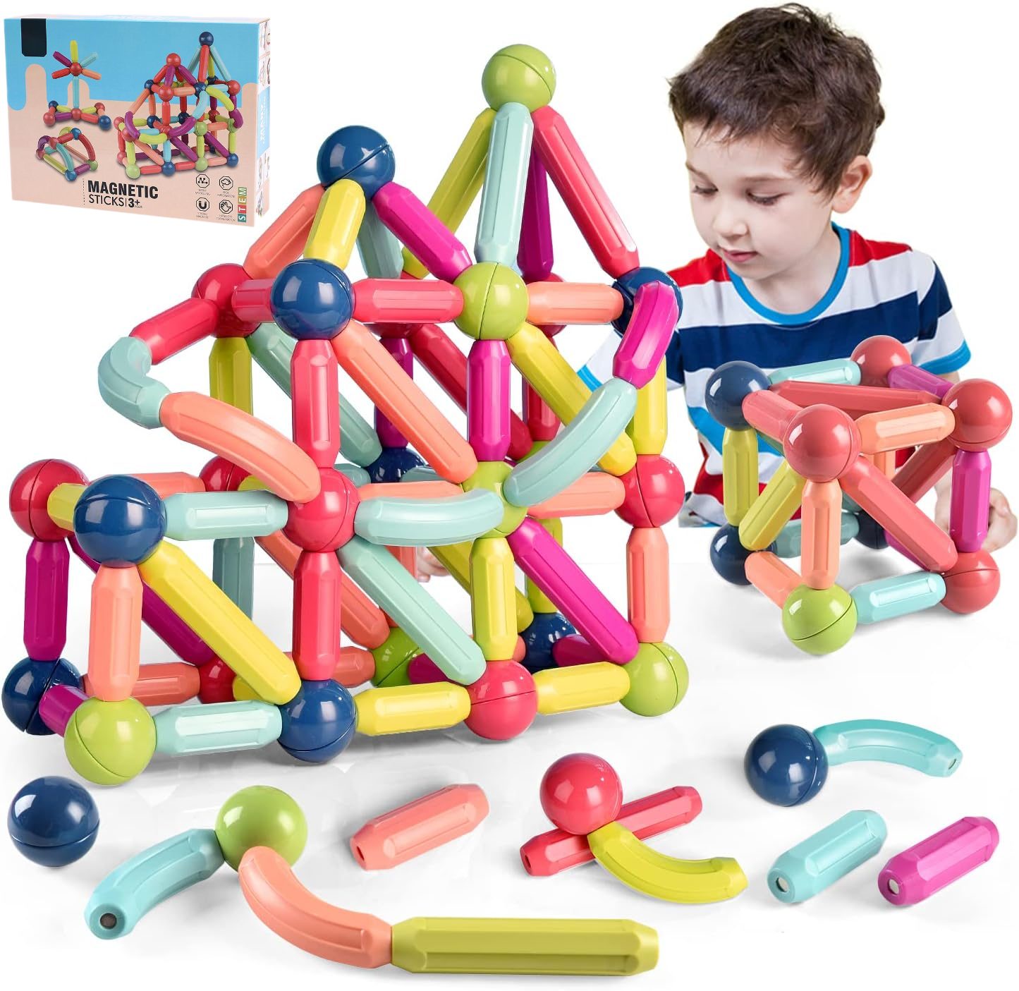 HEYHIPPO Lernspielzeug für Kinder, magnetische Bausteine, günstig online kaufen