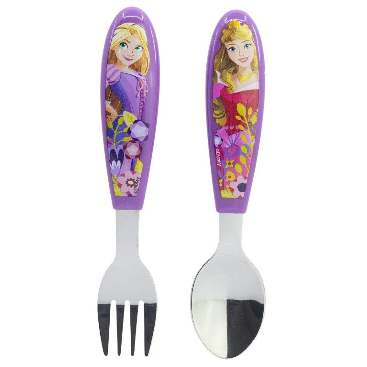 Disney Princess Kinderbesteck Set 2-teilig – Löffel & Gabel mit Motivgriffen (2-tlg), 1 Personen