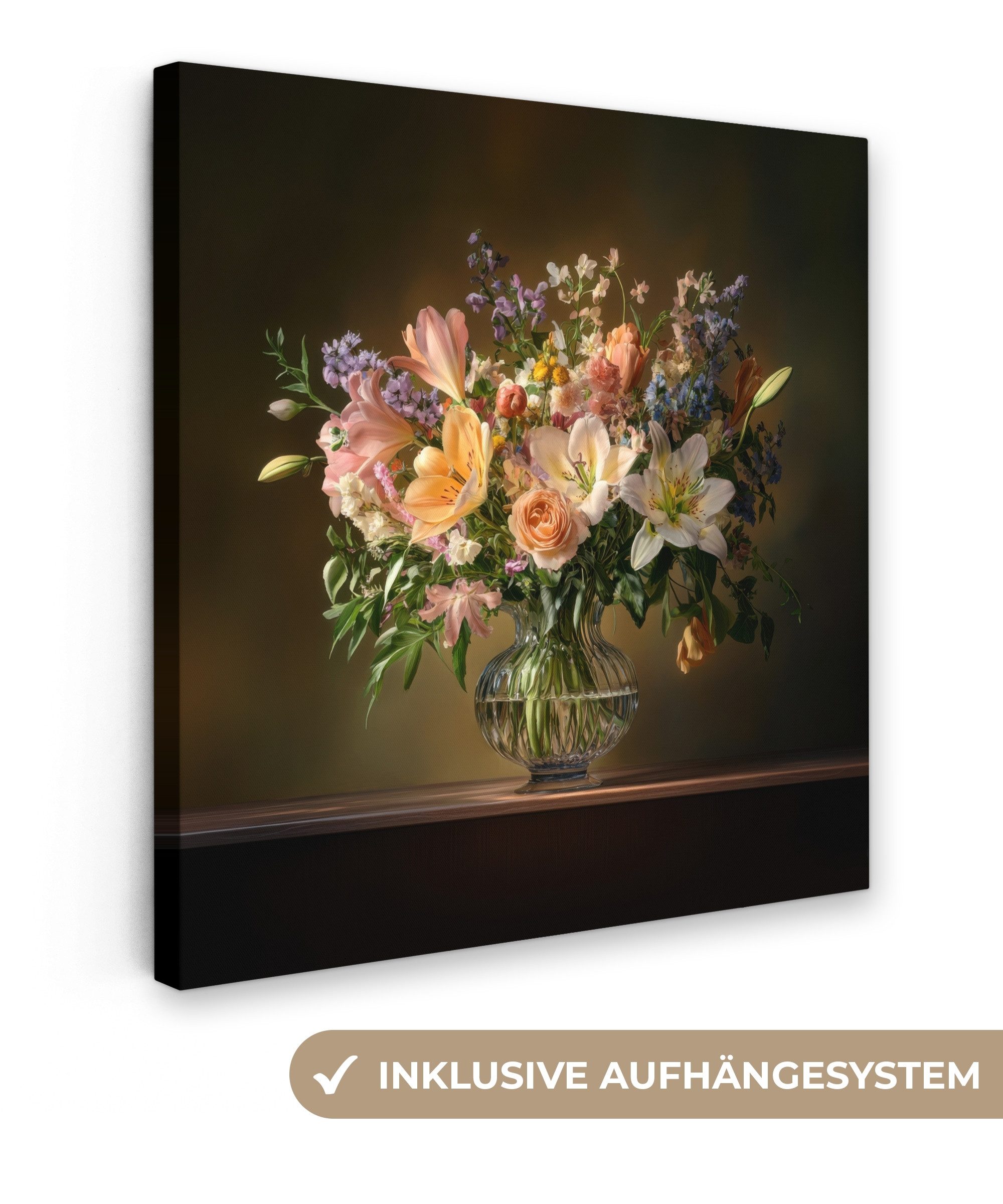 OneMillionCanvasses® Leinwandbild Gläser - Blumen - günstig online kaufen