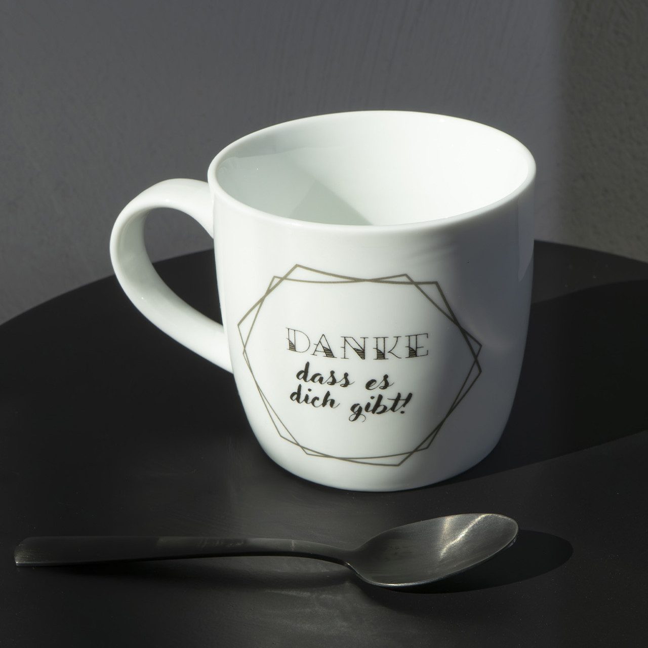 Geda Labels GmbH Tasse Papa Danke, 1-tlg., Porzellan, Weiß, 300ml, spülmaschinengeeignet