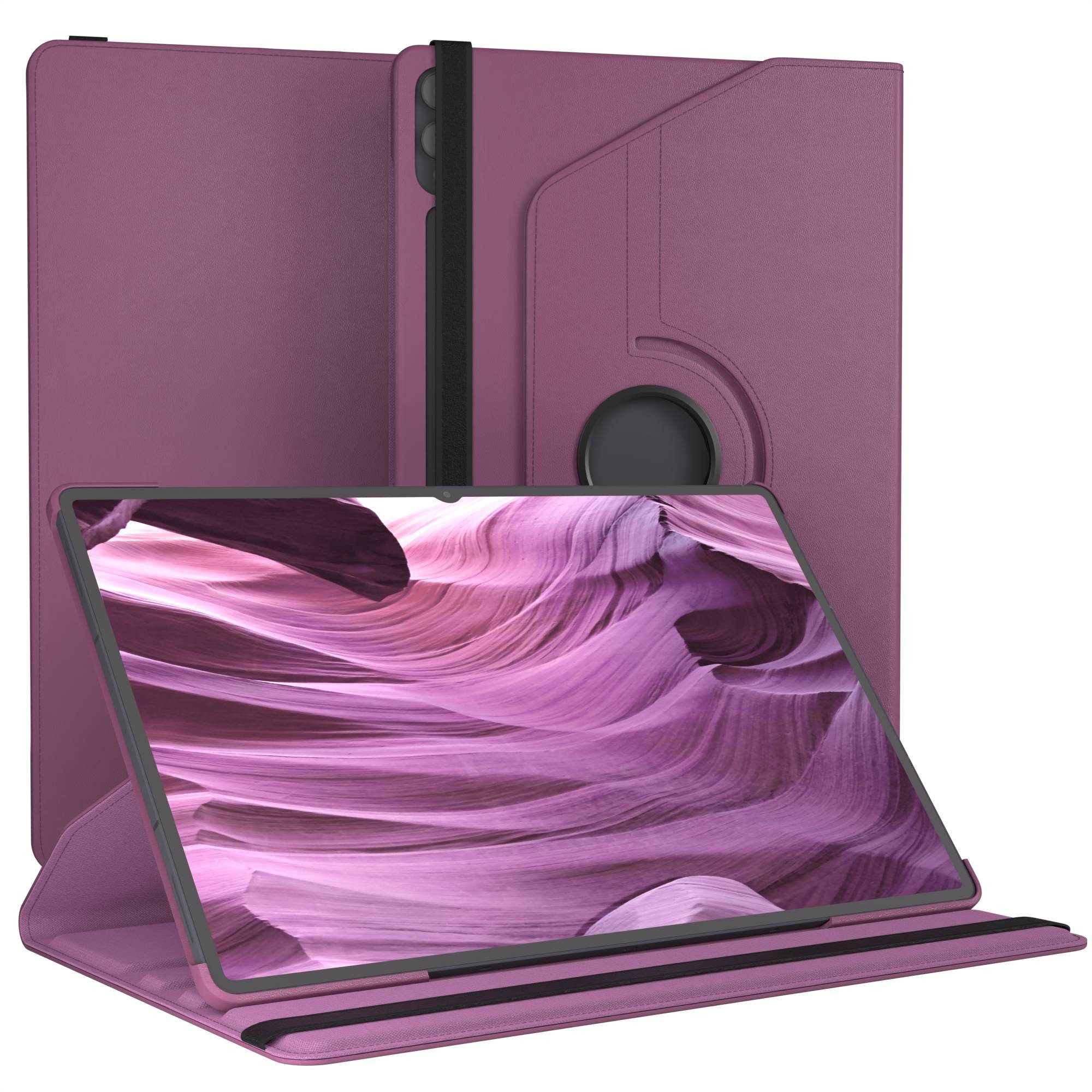 EAZY CASE Tablet-Hülle Rotationcase für Samsung Galaxy Tab S11 Ultra 14,6 Zoll, Tablet-Hülle Bookstyle Case Fullcover Schutz Tasche Stehfunktion Lila