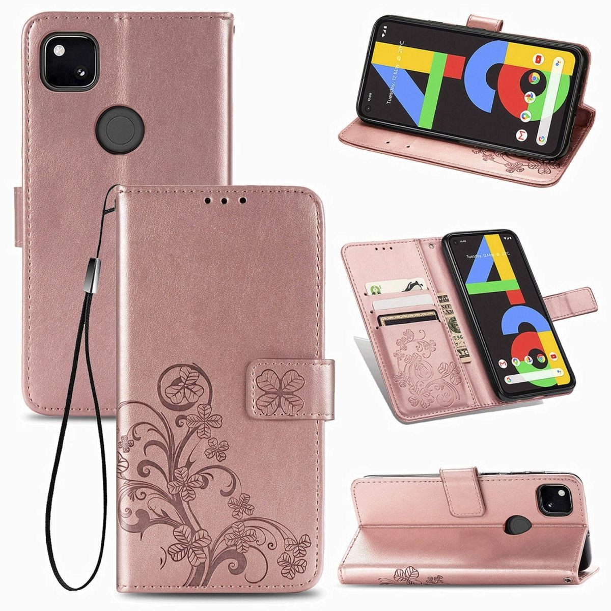 König Design Handyhülle Google Pixel 4A, Schutzhülle Schutztasche Case Cover Etuis Wallet Klapptasche Bookstyle