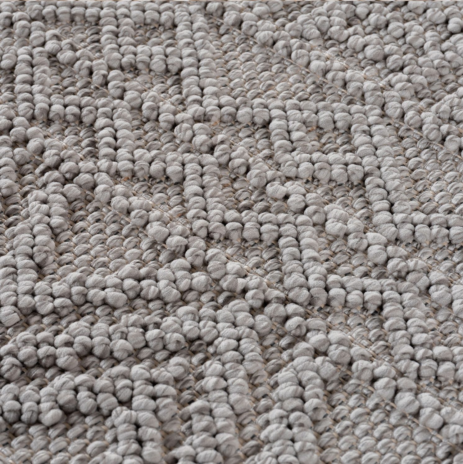 Teppium Teppich Skandinavisches Vintage-Muster auf Bouclé-Teppich, Rechteckig, Höhe: 20 mm, Kurzflor Schlingen Teppich Grau Boucle-Loop Wohnzimmer Teppich – Bild 5 von 5