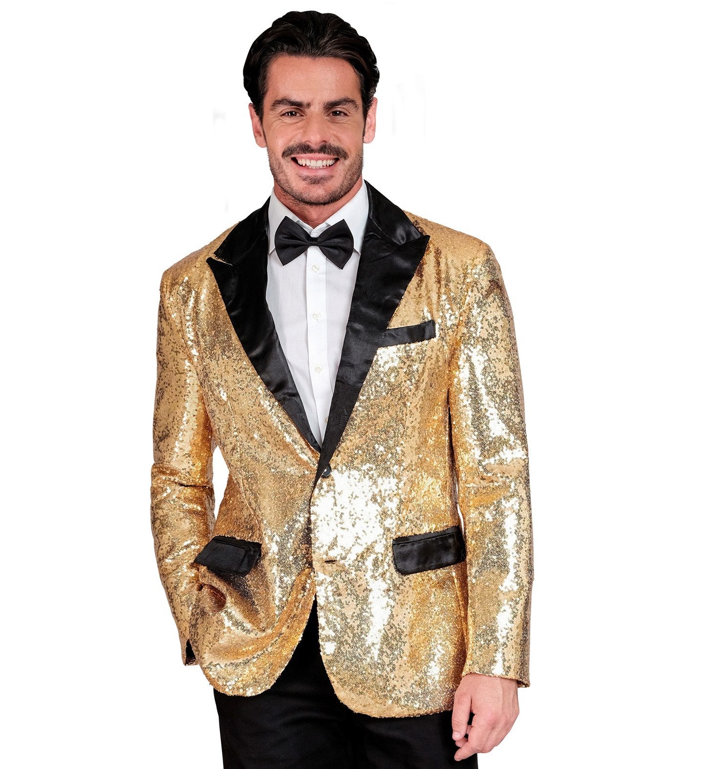Widmann S.r.l. Kostüm Pailletten Jackett 'Glitter' für Herren, Gold