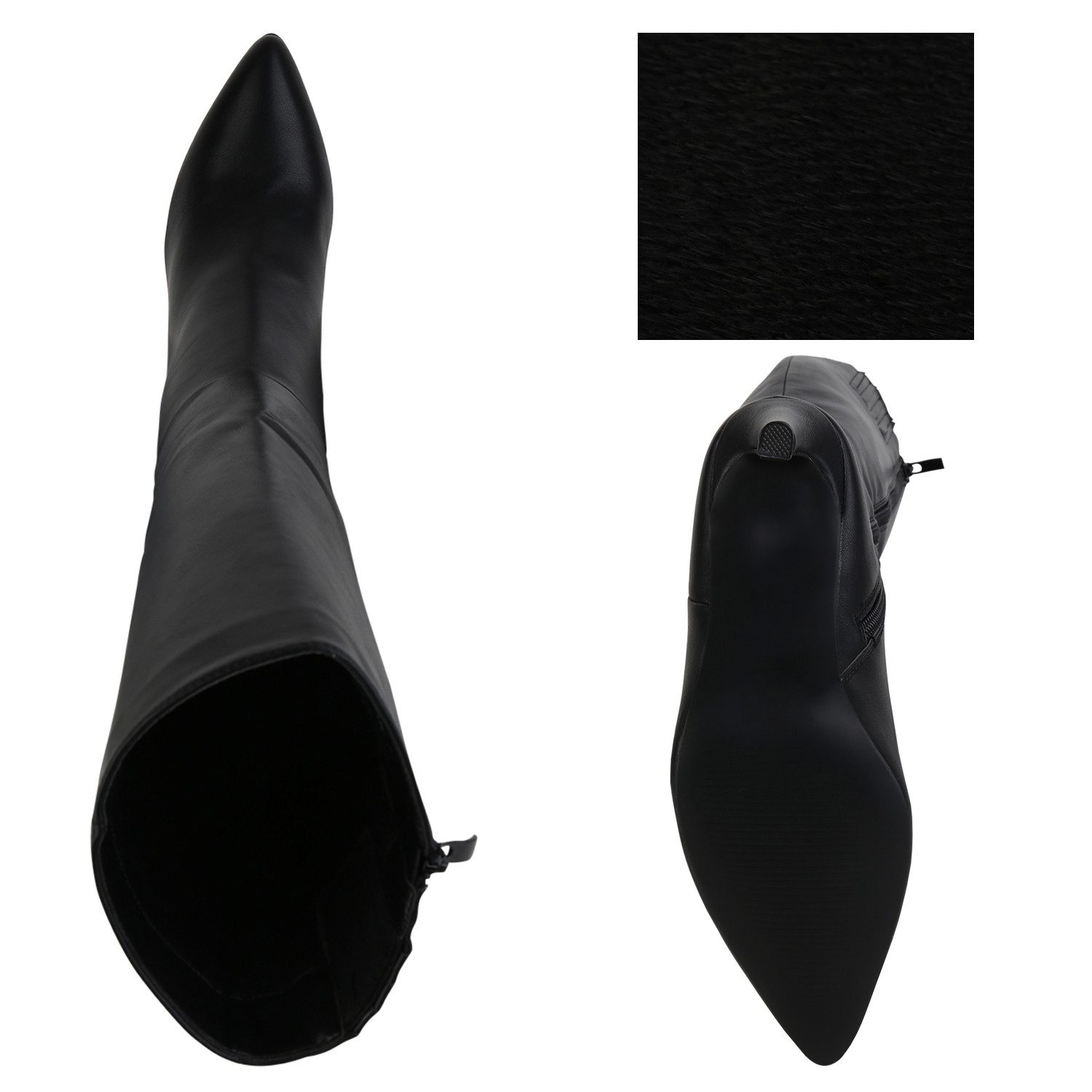 VAN HILL 839876 Stiefel Klassische Damen Stiefel Celeste Hoher Stiletto Absatz Spitz – Bild 4 von 4