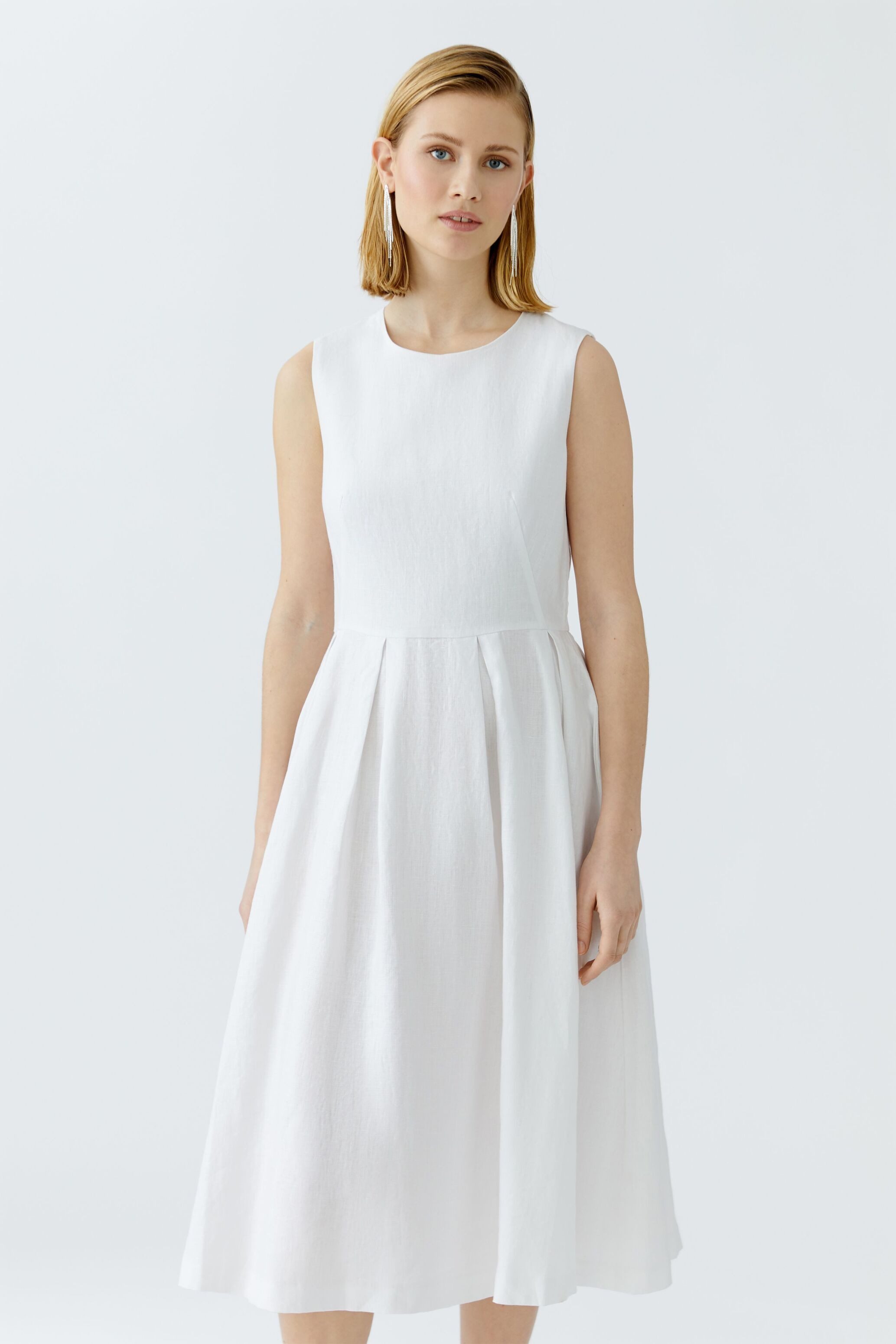 Oui Sommerkleid Midikleid reines Leinen günstig online kaufen