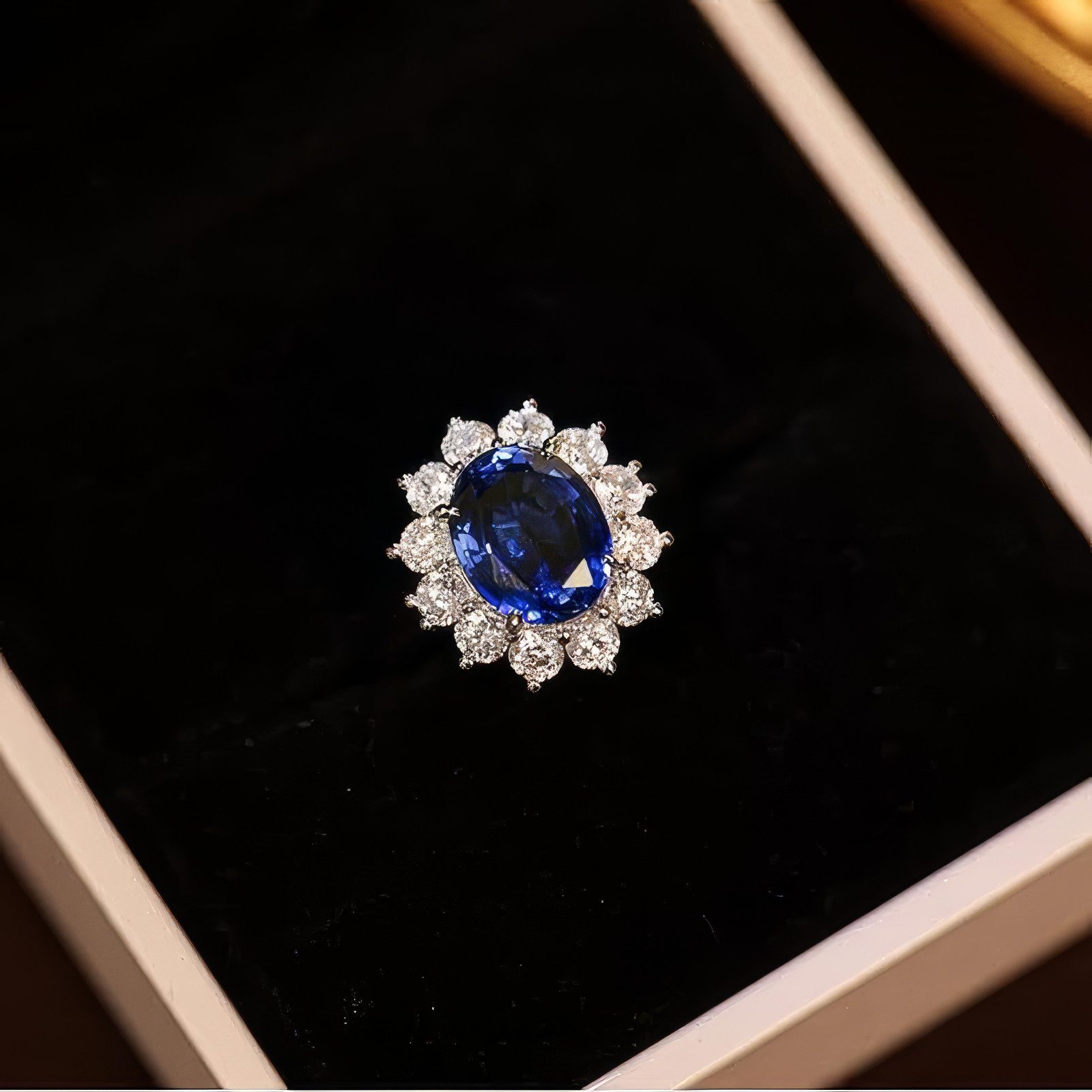 Jumpeak Diamantring 3,5ct Laborgezüchteter Saphir Diamantring,Goldring Damen 585 Echtgold (Edle Geschenkbox-Verpackung, 3.5CT, Diamantring, Handgefertigt), Ehering,Engagement Ring,Geschenk für Ehefrau,Damenmodischer Schmuck
