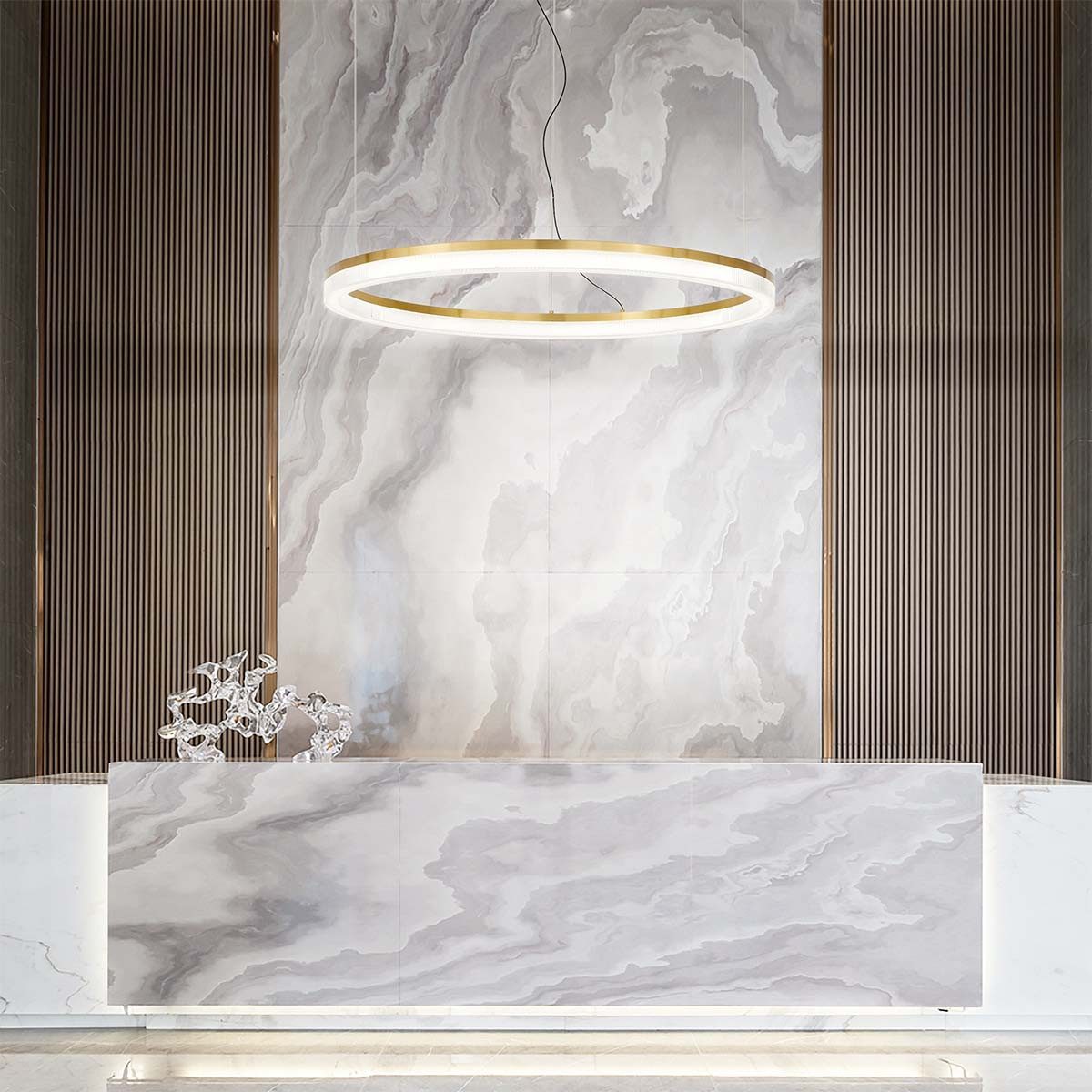 Ideal Lux Pendelleuchte Ideal Lux Crown SP Pendelleuchte, Ø: 60 cm, LED fest integriert, Hängeleuchte