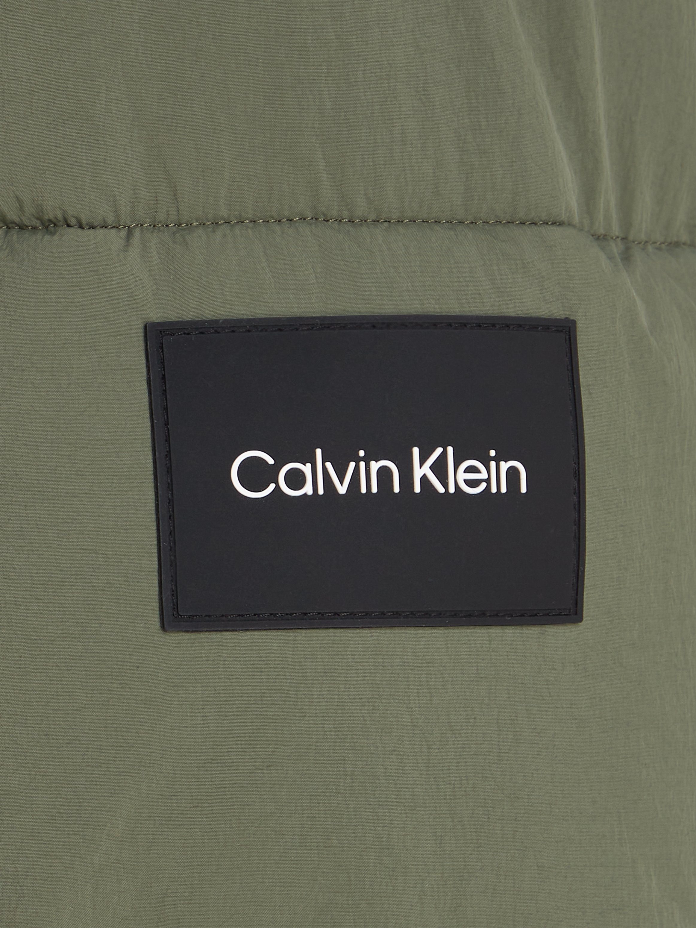 Calvin Klein mit NYLON Thyme PUFFER Markenlabel LONGLENGTH Steppjacke CRINKLE