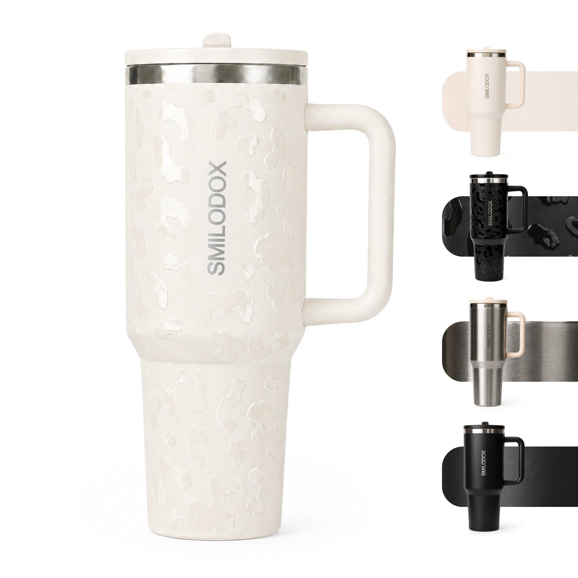Smilodox Trinkflasche Termis Edelstahl Thermobecher, 1,2 Liter Trinkbecher, 100% auslaufsicher, BPA-frei, Unisex Design, für Büro, Gym & Alltag
