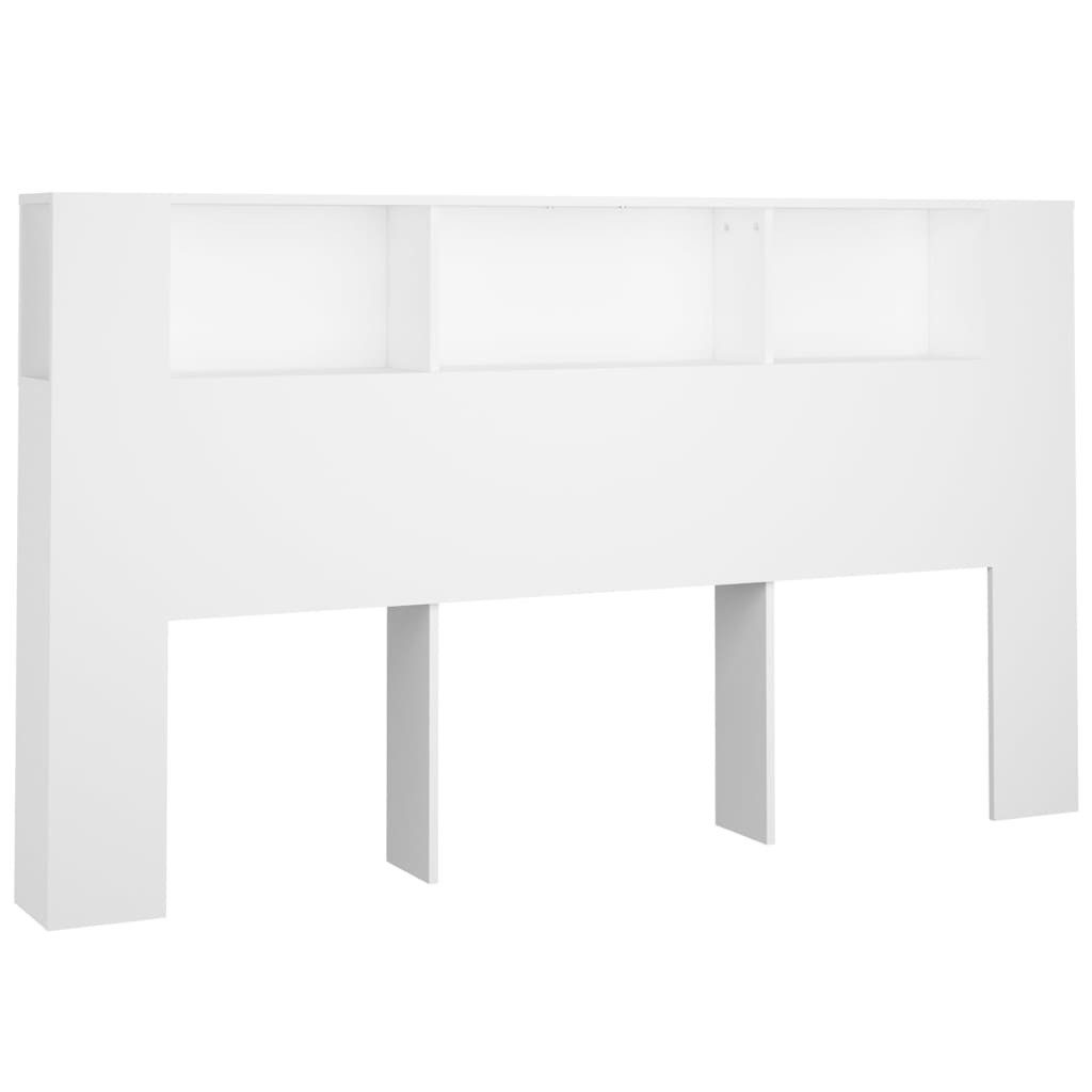 vidaXL Kopfteil, Bett Kopfteil mit Ablagen Weiß 180x18,5x104,5 cm