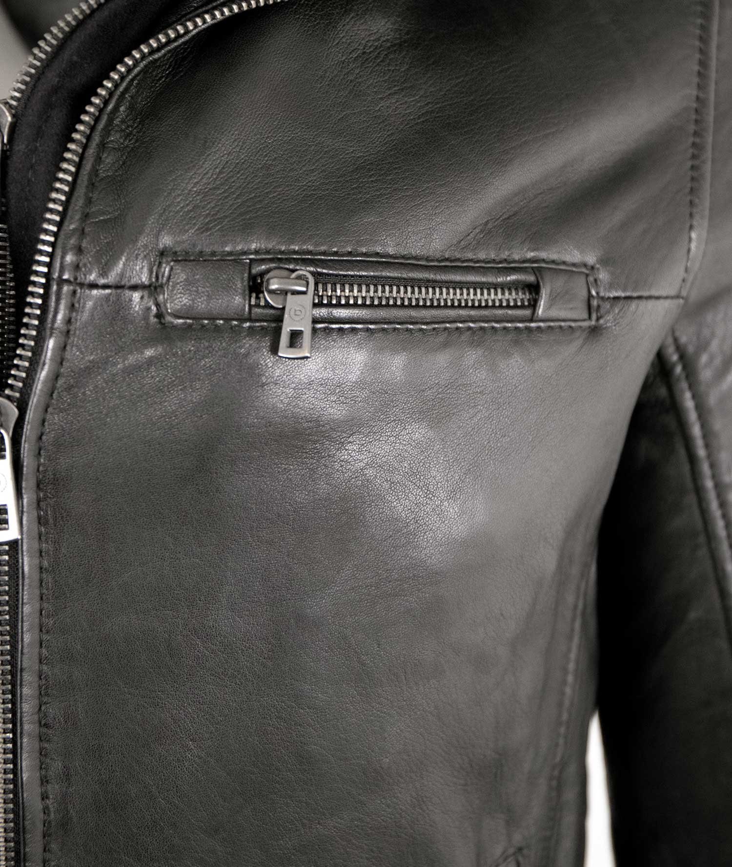 Lederjacke BU-105 Echtleder Herren Lederjacke Lammnappa schwarz