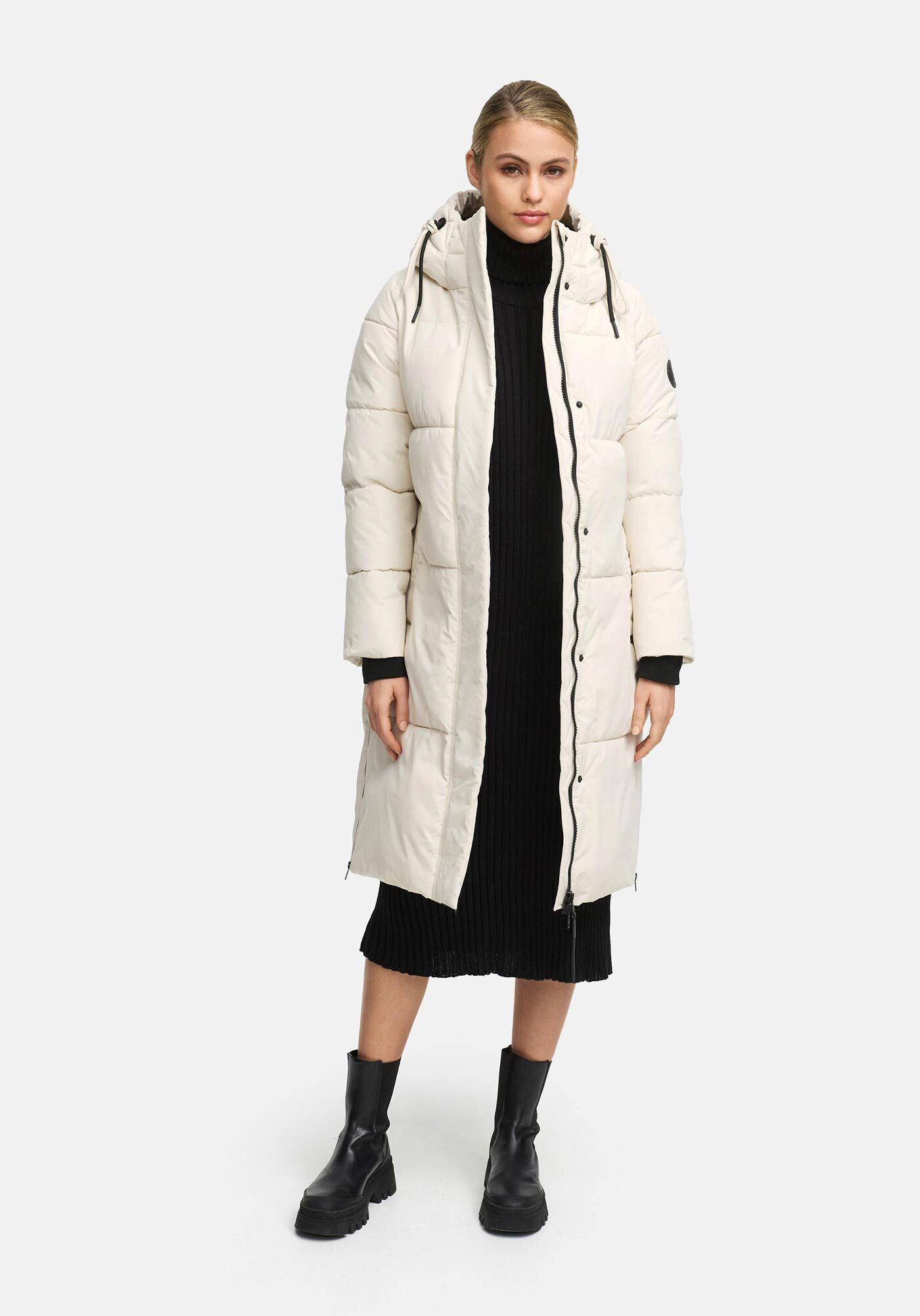 Marikoo Winterjacke Michikoo Extra langer Schnitt mit seitlichen Belüftungsöffnungen