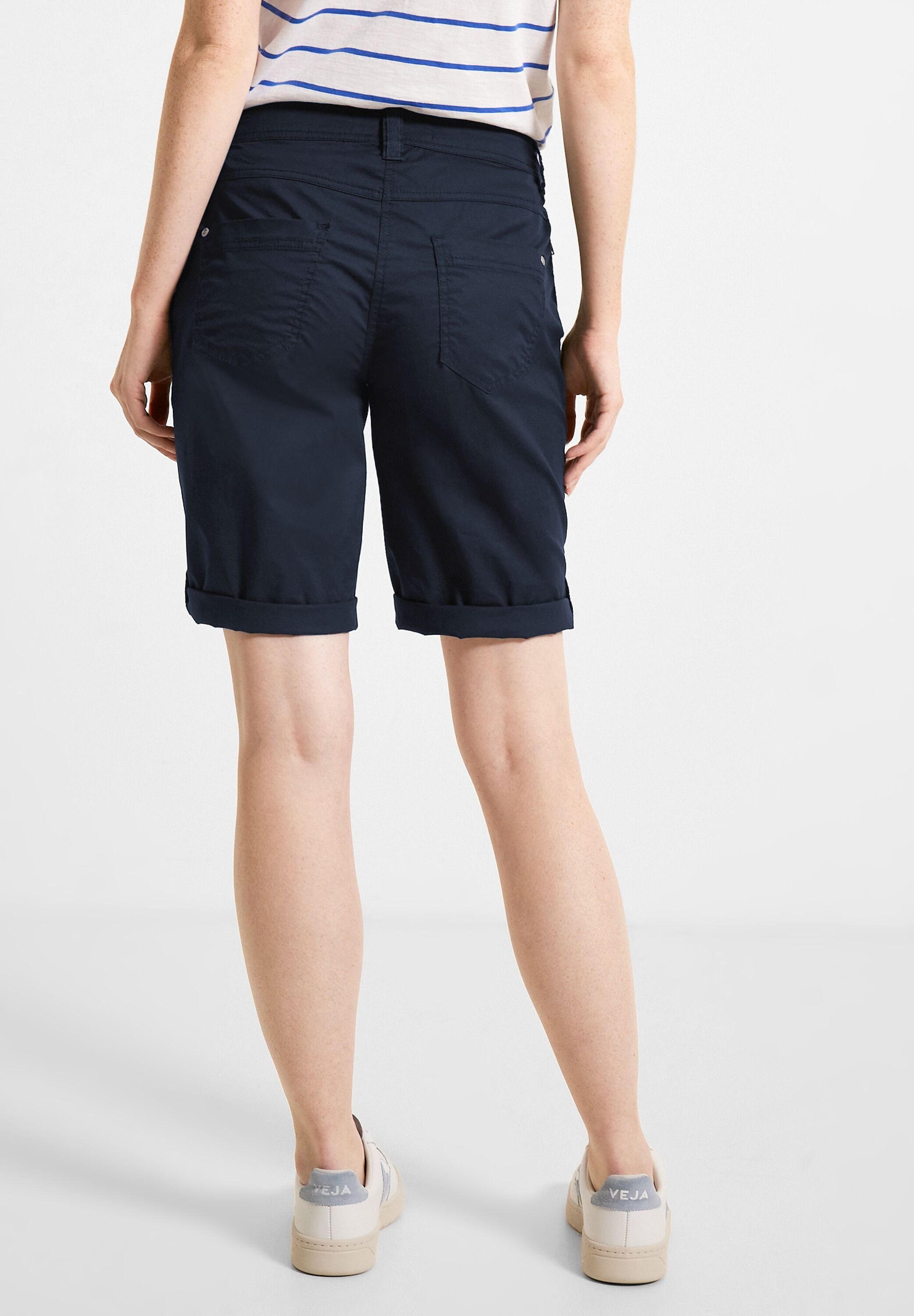 Cecil Shorts Cecil Zipper Fit Blue Loose (1-tlg) in Shorts Deep
