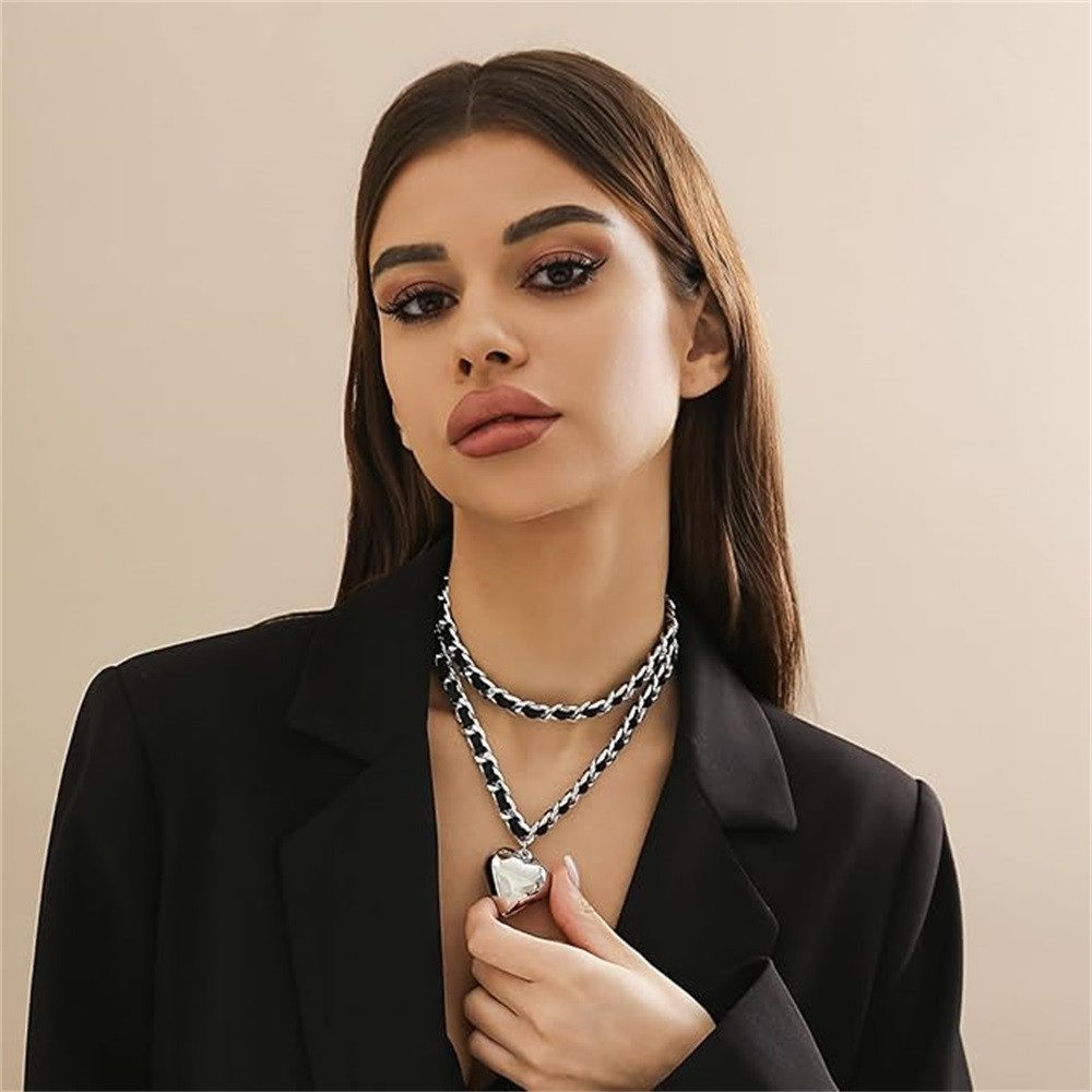 RWEUOQ Kette mit Anhänger Halskette 2layer günstig online kaufen