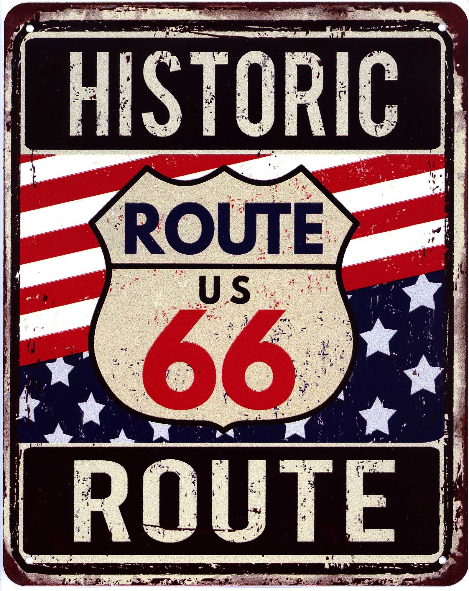 Metallschild Blechschild Historic Route 66
