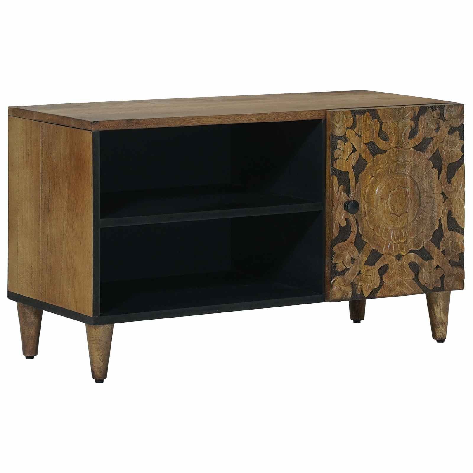 vidaXL TV-Schrank TV-Schränk mit Regal Braun 80 x 31,5 x 46 cm Massivholz (1-St)