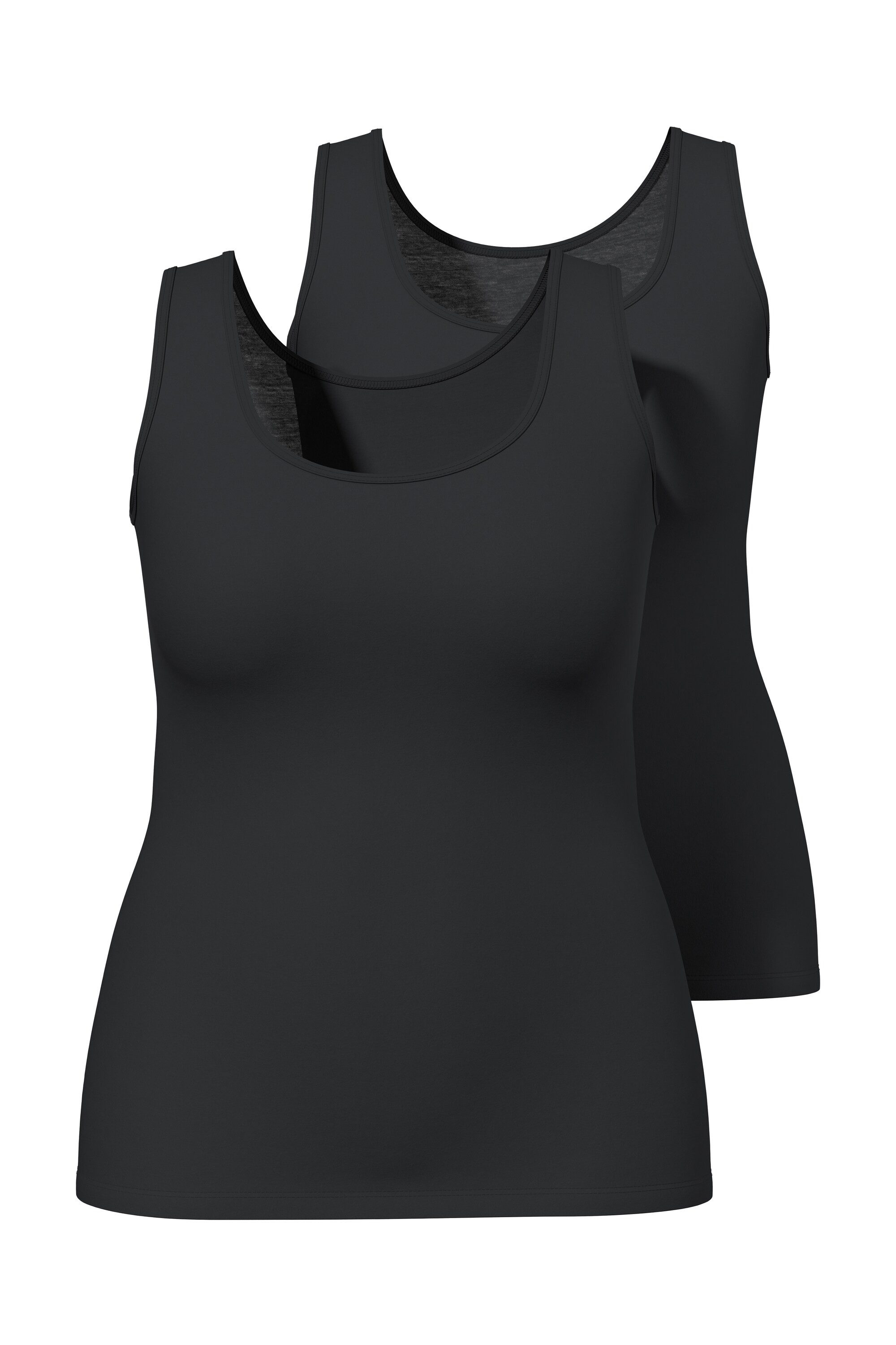 Ulla Popken Unterhemd Tanktops 2er-Pack Rundhalsausschnitt ärmellos – Bild 2 von 5