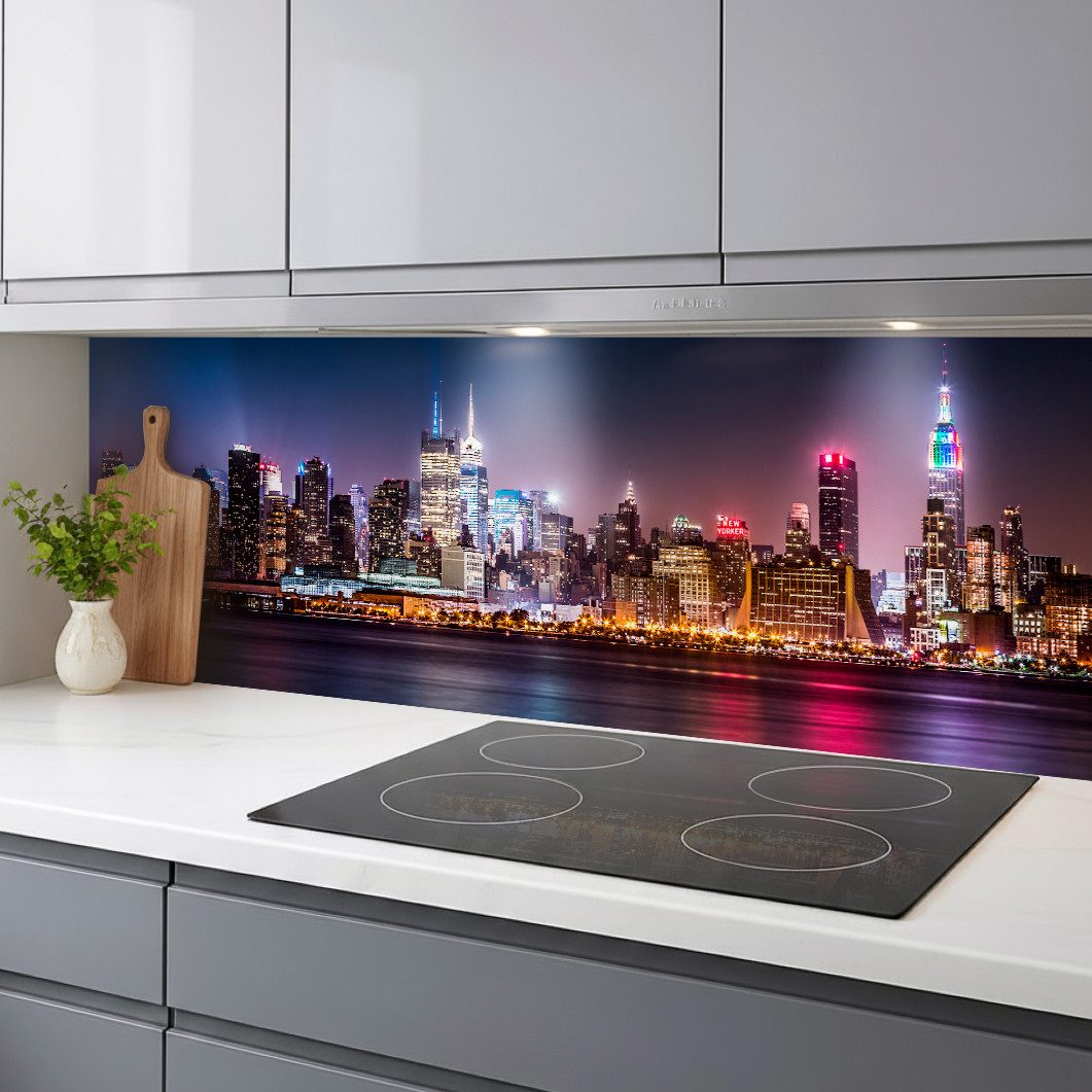Rodnik Küchenrückwand New York, monolithische ABS-Platte mit Direktdruck, formstabil und langlebig