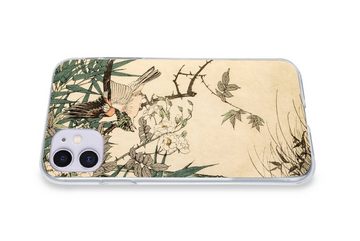 MuchoWow Handyhülle Roter Vogel im Bambus, Handyhülle Apple iPhone 11, Smartphone-Bumper, Print, Handy