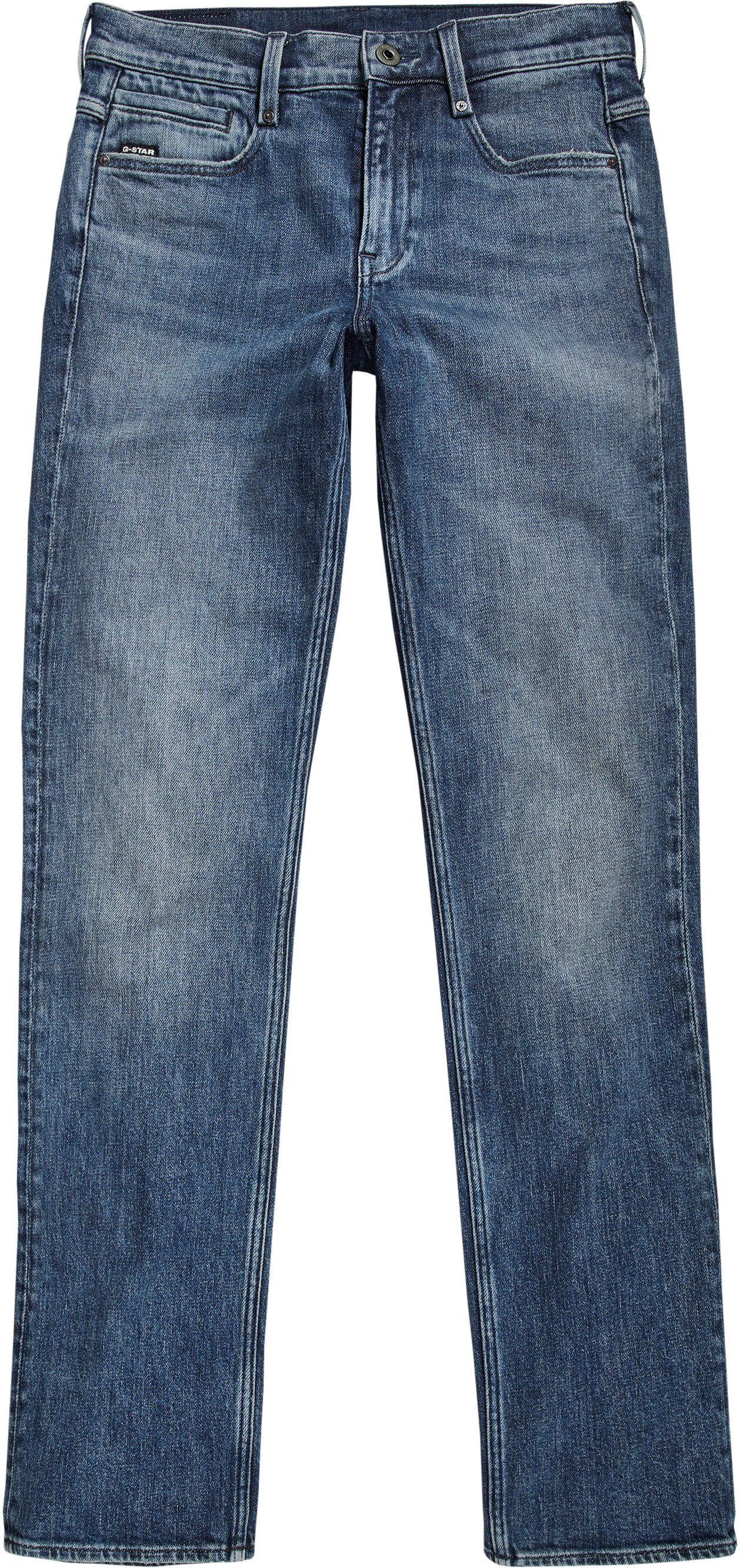 Damen Jeans G-Star RAW Straight-Jeans Noxer High Straight mit Umschlagsaum u. Reißverschlusstasche an der Gesäßtasche