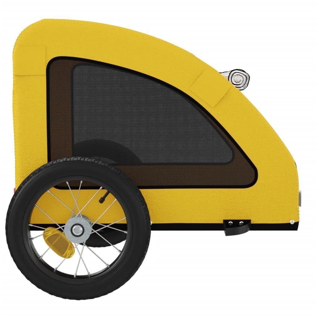 vidaXL Bicycle Dog Trailer 30 kg Bicycle Trailer for Dogs Yellow Oxford Fabric and Iron