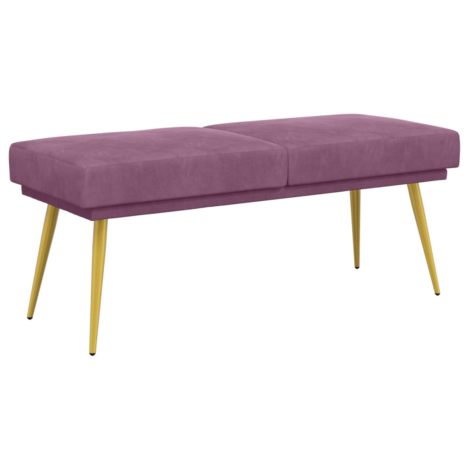 vidaXL Sitzbank Doppellagige Bank Lila 120 x 45 x 46 cm Samt (1-St)