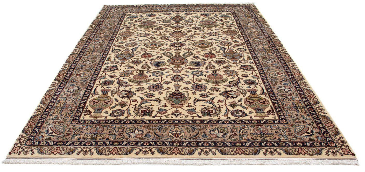 Wollteppich Kaschmar Blumenmuster Beige 290 x 200 cm, morgenland, rechteckig, Höhe: 10 mm, Unikat mit Zertifikat