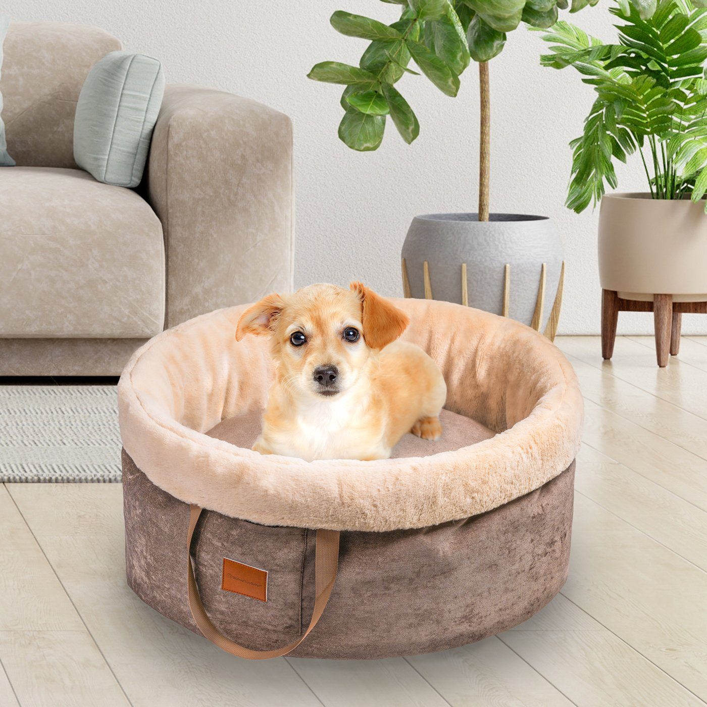 Wahre Tierliebe Hundekorb - Das Original - Orthopädischer Hundekorb "Easy", 100% Premium Polyester, verschiedene Größen und Farben, mit Trageschlaufe