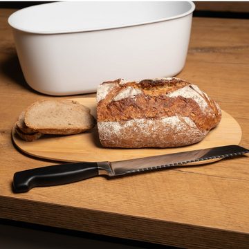 kamelshopping Brotkasten Brotkasten mit Schneidebrett aus Bambus-Holz / Deckel, moderne Brotbox mit Deckel aus hochwertigem Kunststoff