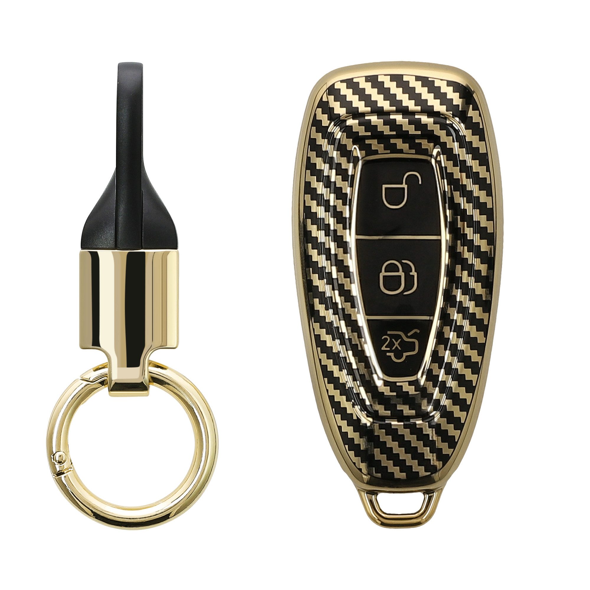 kwmobile Schlüsseltasche Hülle für Ford 3-Tasten Autoschlüssel Keyless Go ( günstig online kaufen