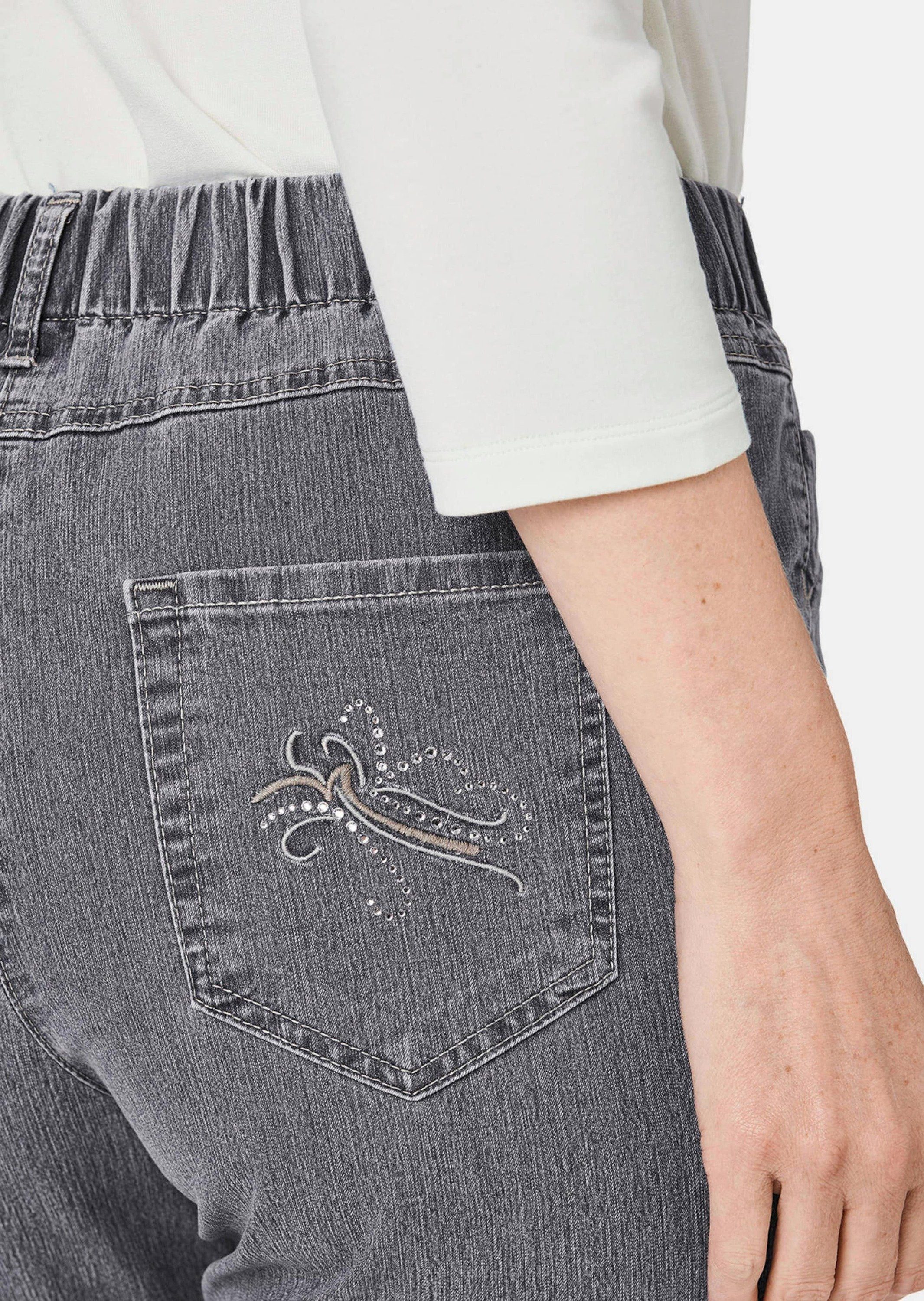 Jeans GOLDNER grau Bequeme Kurzgröße:
