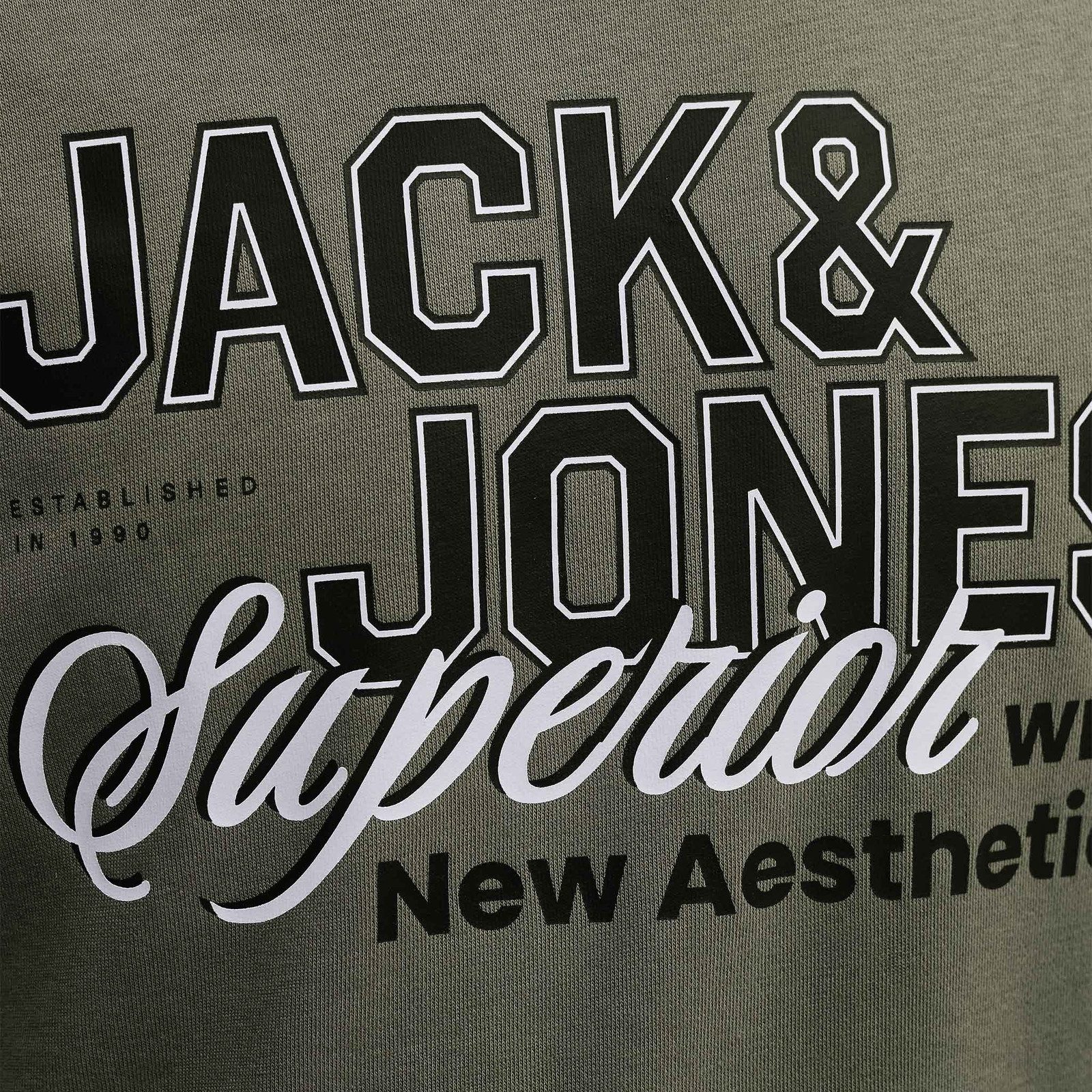 Jack & Jones Sweatshirt JJELOGO Sweat Crew Neck 2 Col mit geripptem Rundhalsausschnitt – Bild 3 von 4