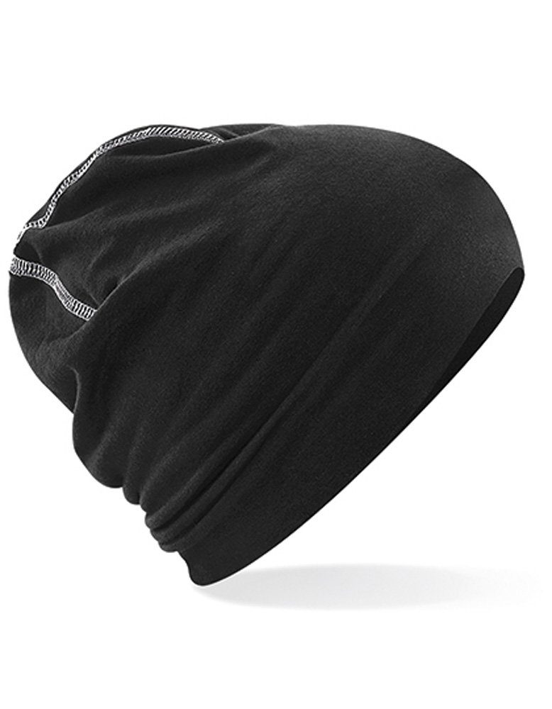 Baumwoll-Mikrostrick Black/White Dichtes Modescout Cotton Stadler Beanie Beanie Mütze