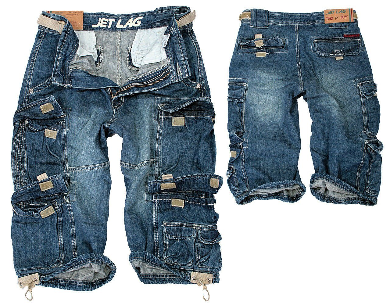 Jet Lag Shorts Cargo Shorts Kurze Hose Lang Short Bermuda 3 /4 Sommer 007B Denim Jeans
