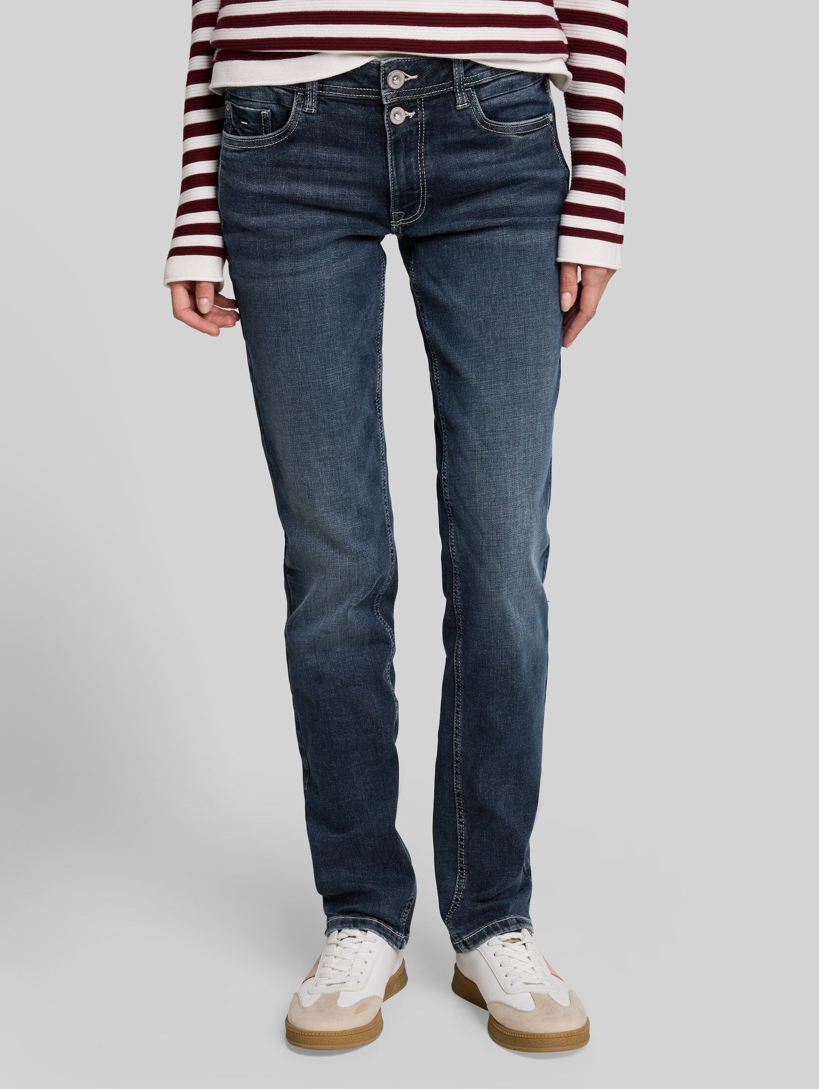TOM TAILOR Straight-Jeans Jeanshosen TTLIVA STRAIGHT Jeans mit Stretch