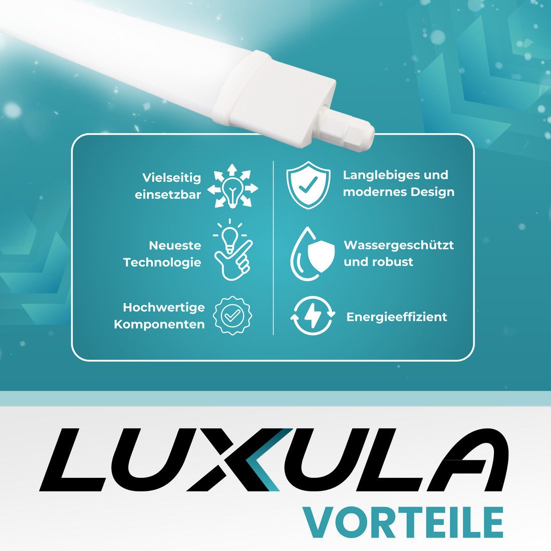 LUXULA LED Unterbauleuchte LUXULA LED Feuchtraumleuchte 62 cm 18 W 4000 K Neutralweiß Weiß, Neutralweiß