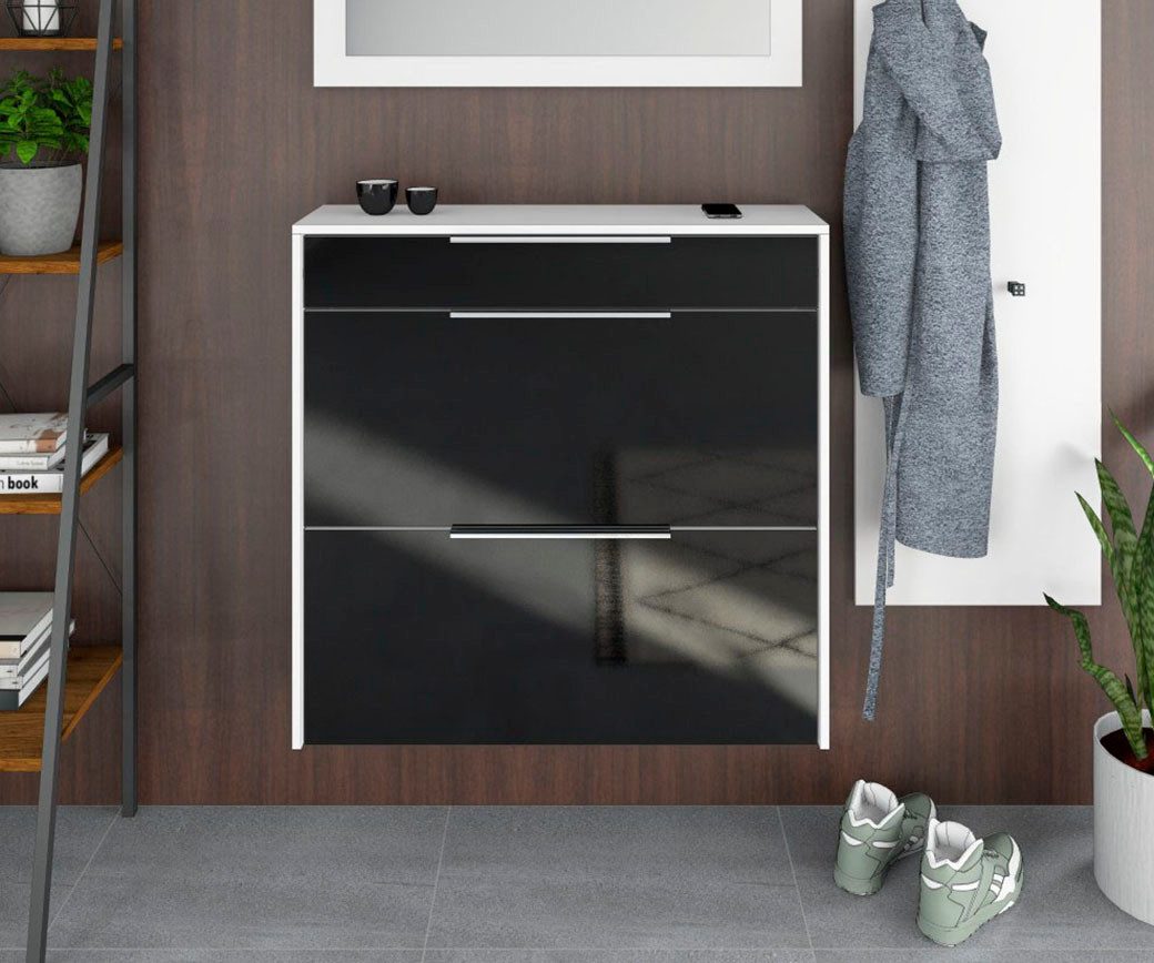 borchardt Möbel Schuhschrank Oliva Wandmontage, stehende Montage & Glasböden unter Mehr aus der Serie