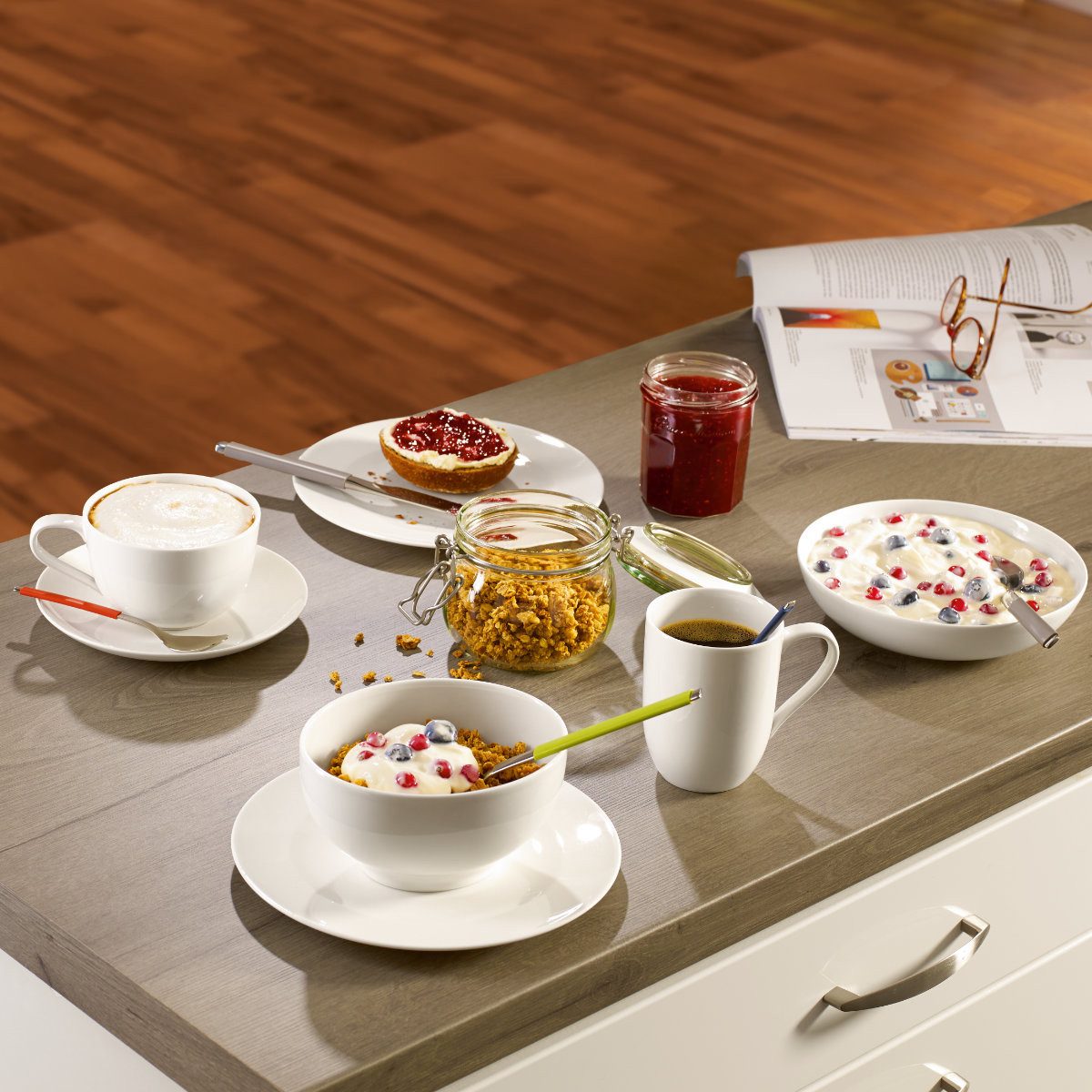 Villeroy & Boch Frühstücks-Geschirrset For Me Weiß, Porzellan, 6-tlg.