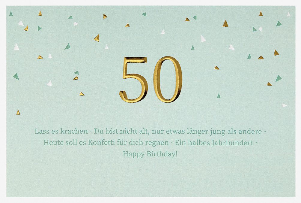 BSB Grußkarten 50. Geburtstag - Unverpackt – plastikfreie Verpackung