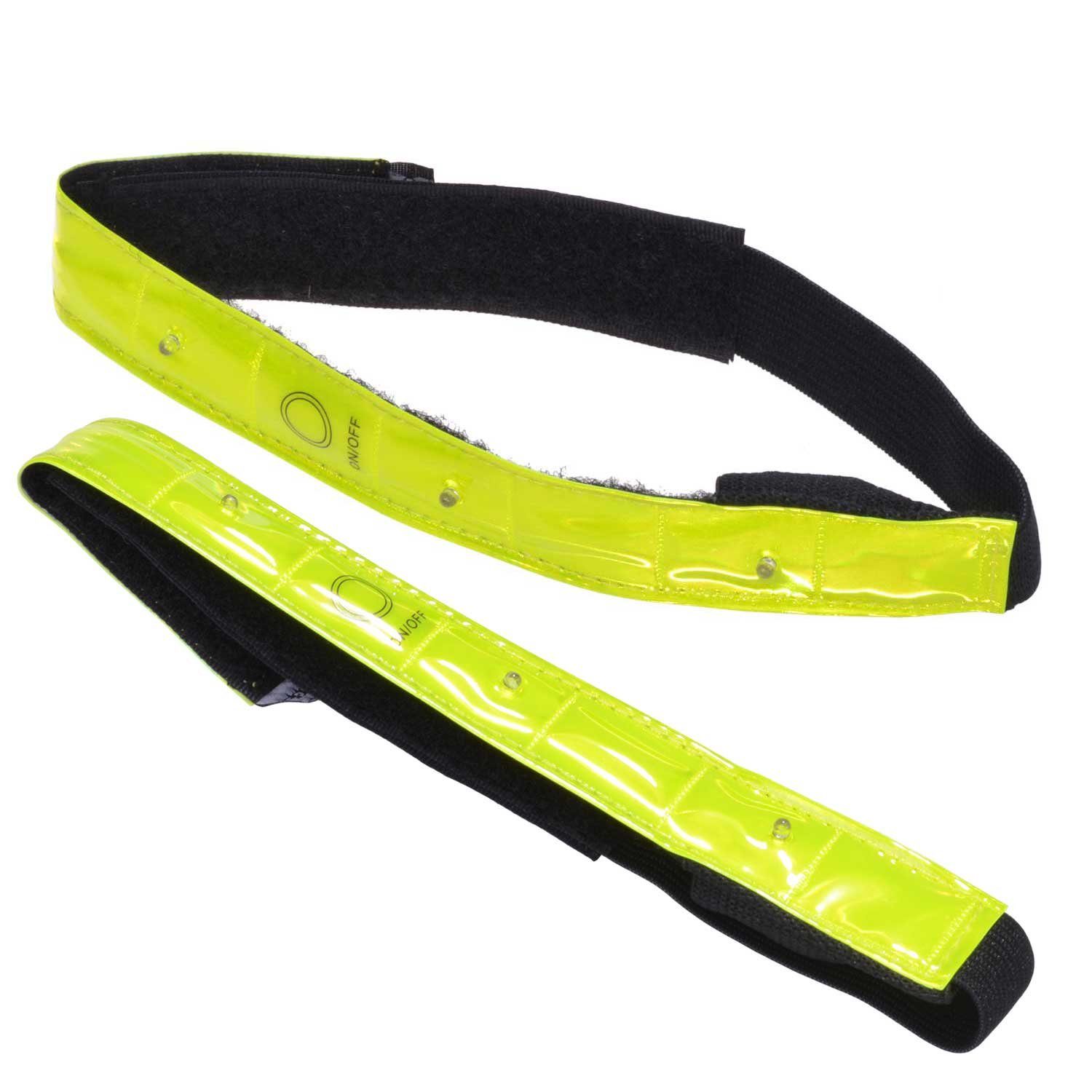 ELANOX LED Armband Leuchtband für Sport Outdoor Reflektorband  Sicherheitslicht Slap Band für Fahrradfahren Joggen Kinderwagen