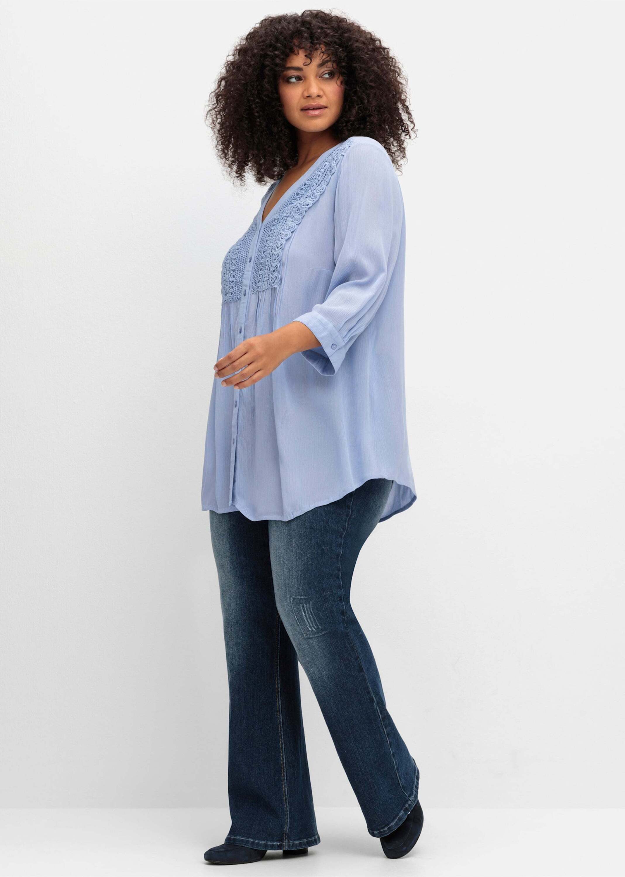 sheego by Joe Browns Klassische Bluse Longbluse 3/4-Arm – Bild 3 von 5