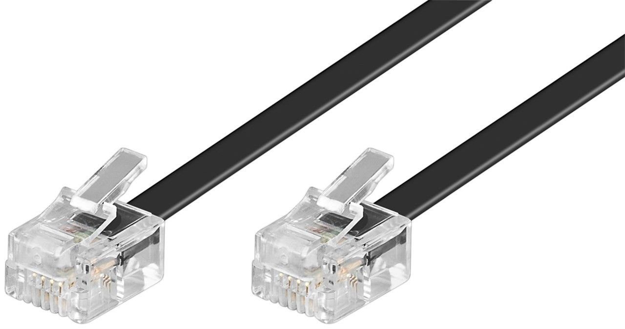 Goobay Goobay 50318 Modularanschlusskabel 6 Meter, Schwarz - RJ11/RJ14-Stecke Audio- & Video-Kabel