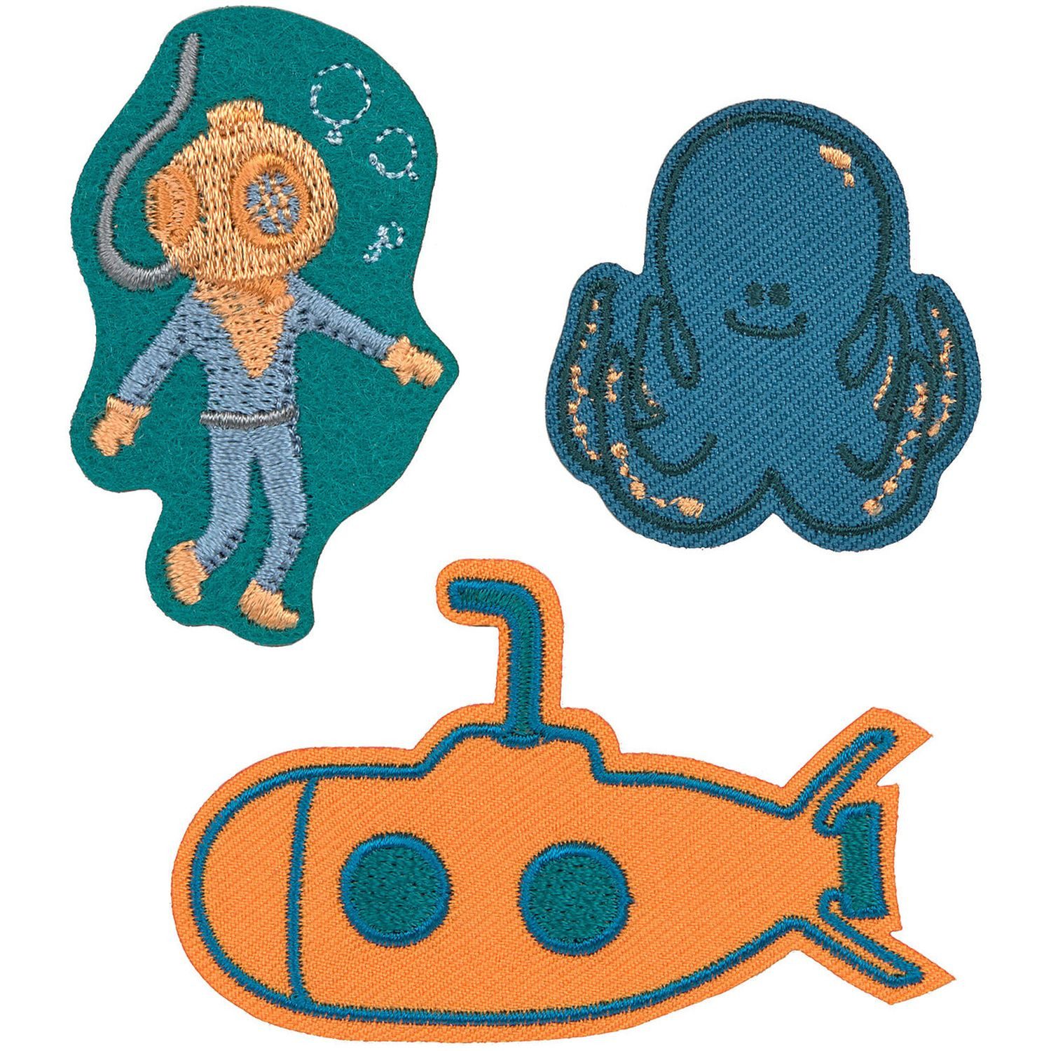 LÄSSIG Aufkleber Textile Woven Sticker Stick on Deep Sea