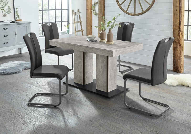 HELA Essgruppe ROSE, (Set, 5-tlg), bestehend aus einem Tisch 140-180 cm und 4 Стільціn