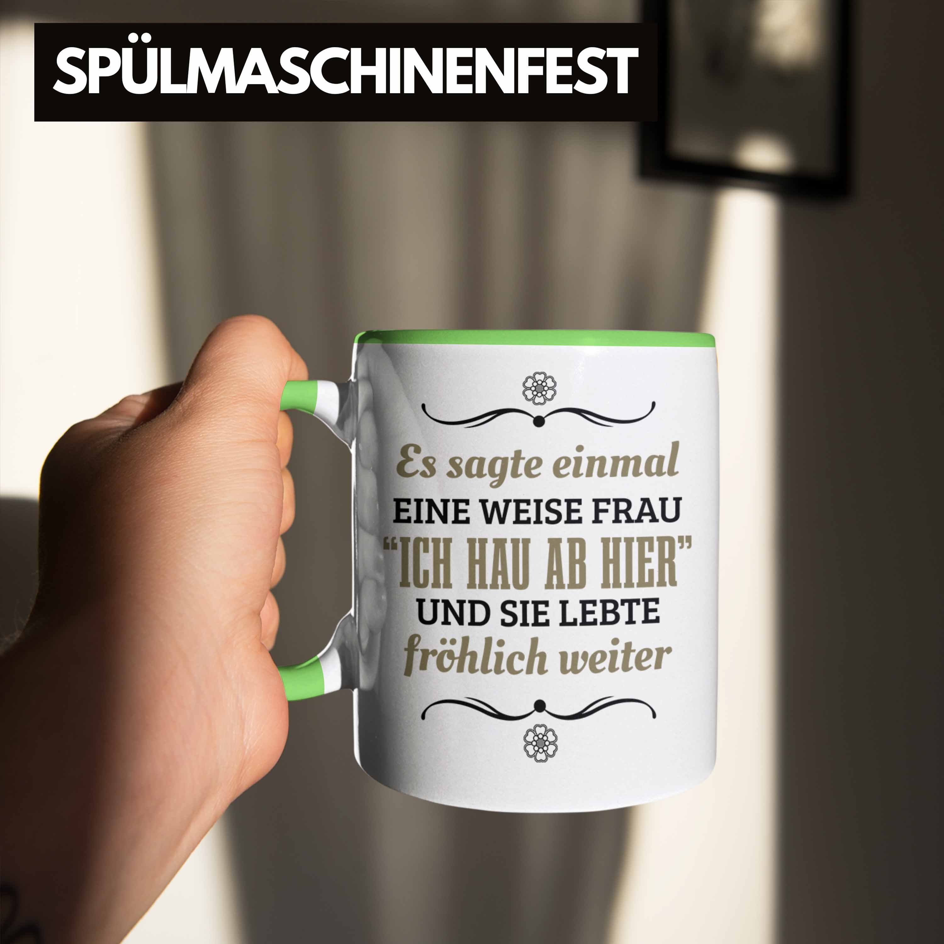 Hier Hau - Tasse Sprüche Kollege Ab Jobwechsel Geschenk Trendation Grün Ich Abschiedsgeschenk Kollegin Trendation Lustig Tasse -