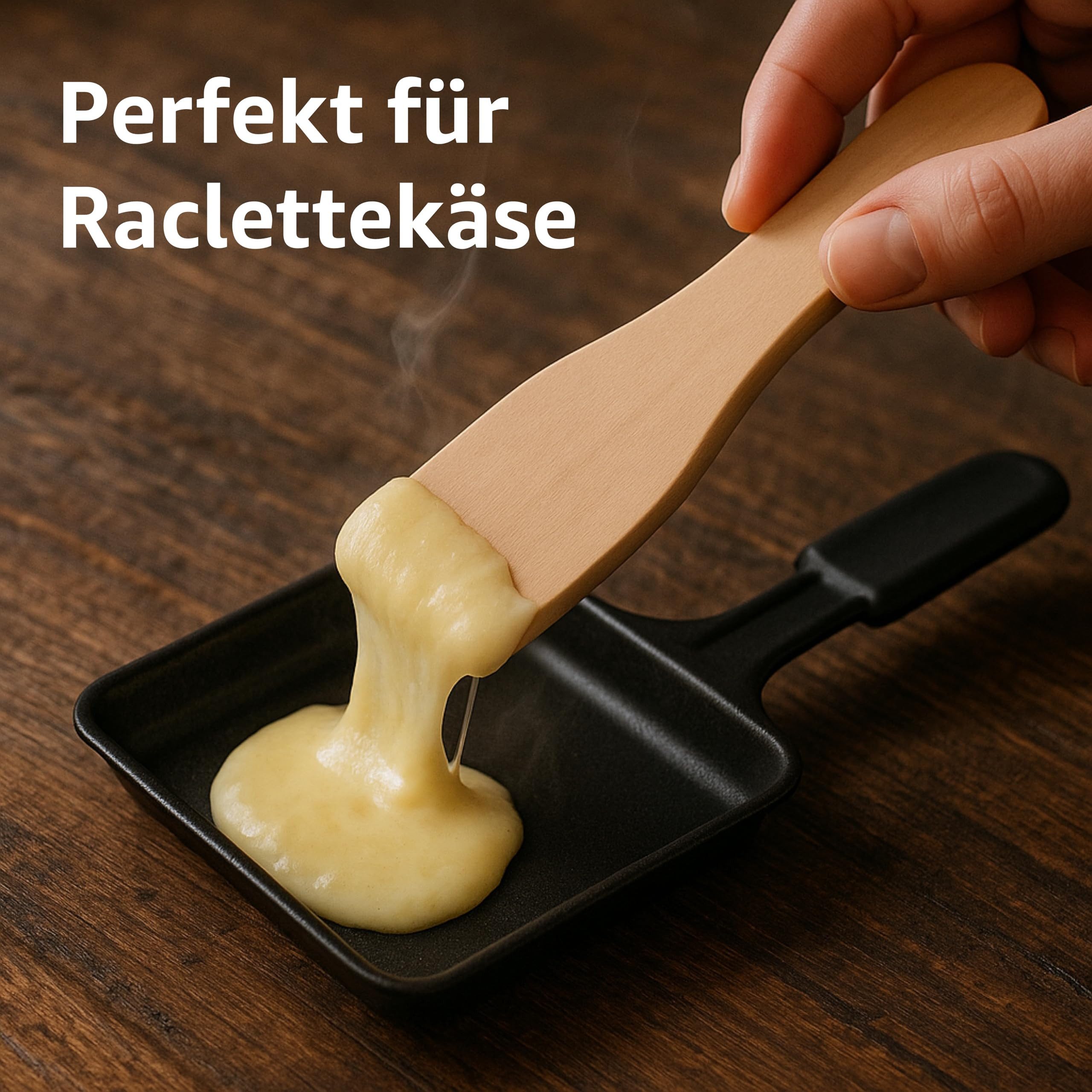 TK Gruppe Raclettepfännchen 10x Raclette Schaber aus Holz - Spachtel/ Schieber, (Set, 10-tlg., 10er Set)