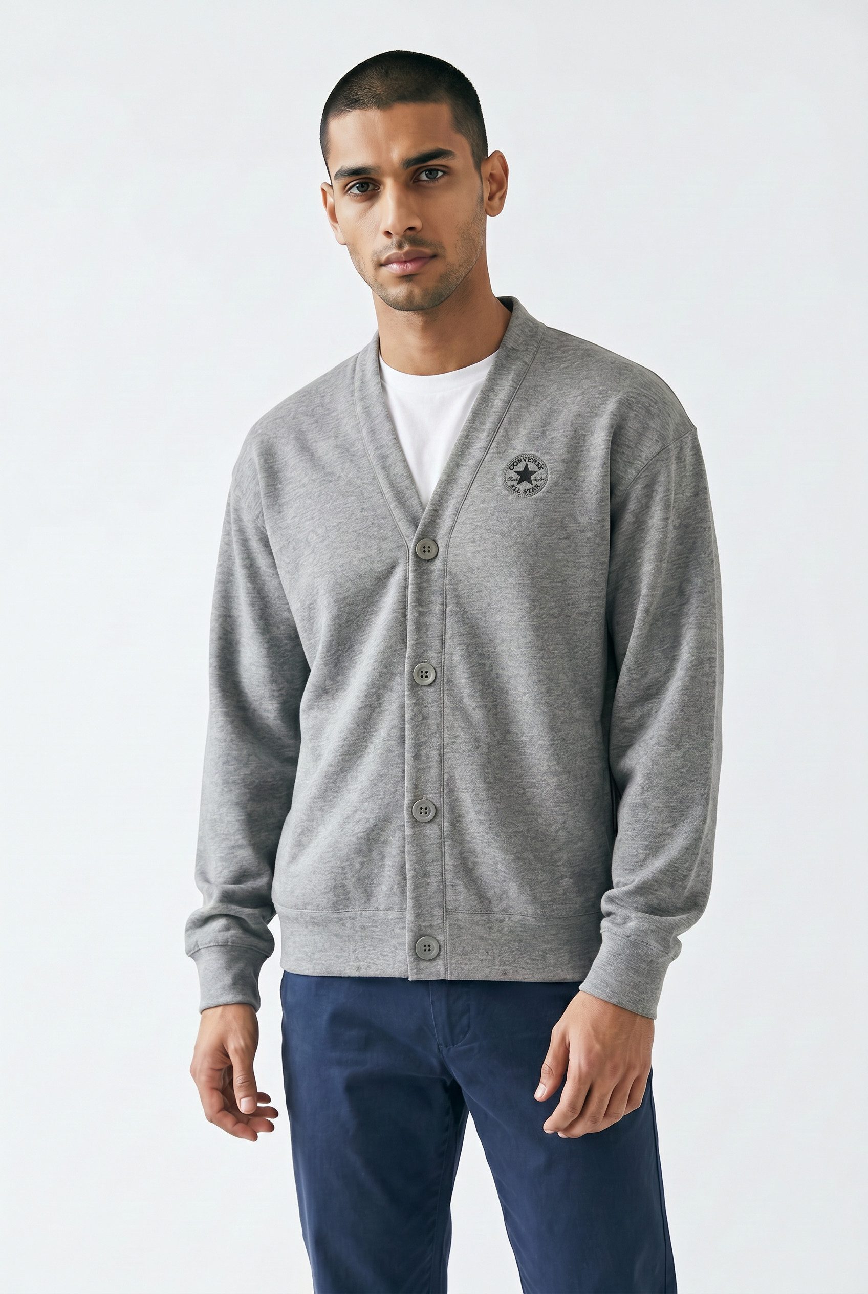 Converse Sweatjacke CHUCK CARDIGAN aus Baumwolle und Polyester, in den Größen S bis XXL
